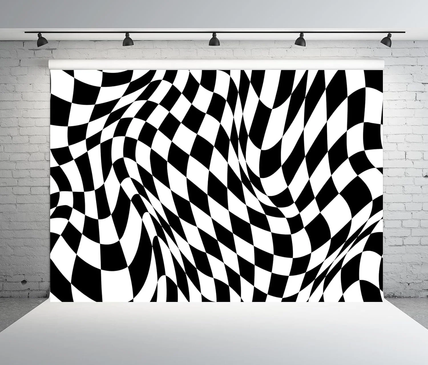 پس زمینه پارچه ای طرح شطرنجی سیاه و سفید BELECO، 213x152 سانتی متر، بافت صفحه شطرنجی، زمینه موج دار، لوازم مهمانی با تم مسابقه، دکوراسیون تولد، لوازم استودیوی عکس پس زمینه پارچه ای طرح شطرنجی سیاه و سفید BELECO، 213x152 سانتی متر، بافت صفحه شطرنجی، زمینه موج دار، لوازم مهمانی با تم مسابقه، دکوراسیون تولد، لوازم استودیوی عکس