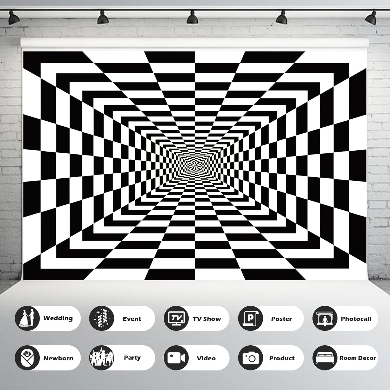پس زمینه شطرنجی سیاه و سفید، صفحه شطرنج مسابقه ای، بافت شبکه ای، الگوی هندسی، پس زمینه عکاسی، دکوراسیون مهمانی با تم مسابقه، لوازم استودیوی عکس تولد 7x5 فوت
