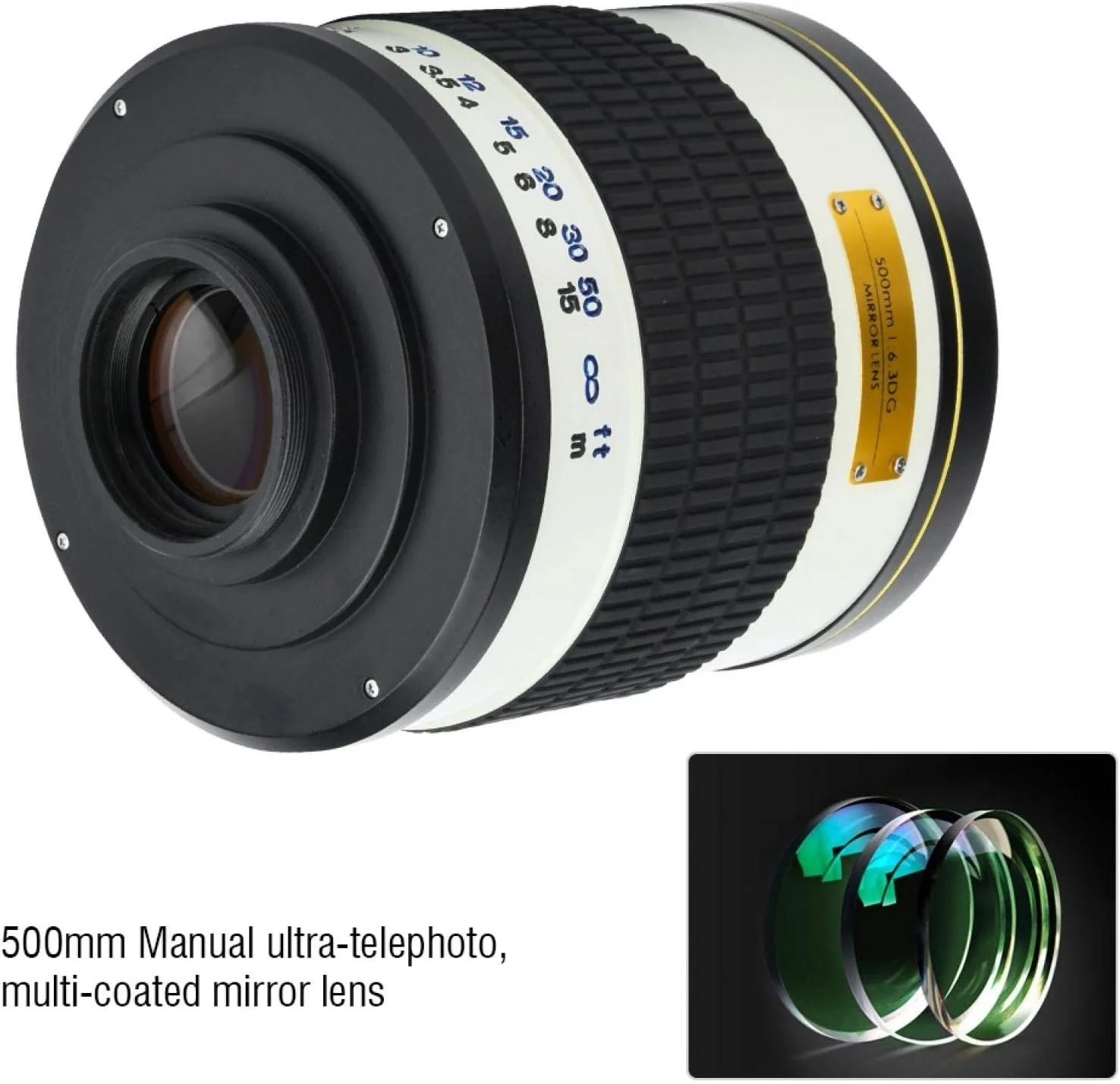 لنز تله فوتو آینه ای، لنز 500 میلی متری تله فوتو با پوشش چند لایه F/6.3 برای دوربین های بدون آینه (سفید، با T2 M4/3 برای الیمپوس پاناسونیک، مشکی) لنز تله فوتو آینه ای، لنز 500 میلی متری تله فوتو با پوشش چند لایه F/6.3 برای دوربین های بدون آینه (سفید، با T2 M4/3 برای الیمپوس پاناسونیک، مشکی)