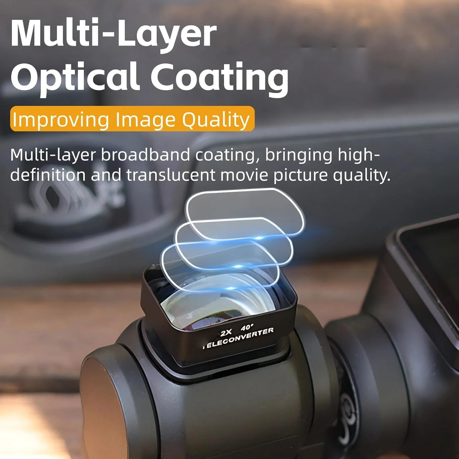 لنز تله فوتو 2X برای Spirit Eye osmo pocket3، لنز عکاسی با بزرگنمایی 2 برابر با اتصال مغناطیسی، پوشش با وضوح بالا، عکاسی از راه دور لنز تله فوتو 2X برای Spirit Eye osmo pocket3، لنز عکاسی با بزرگنمایی 2 برابر با اتصال مغناطیسی، پوشش با وضوح بالا، عکاسی از راه دور