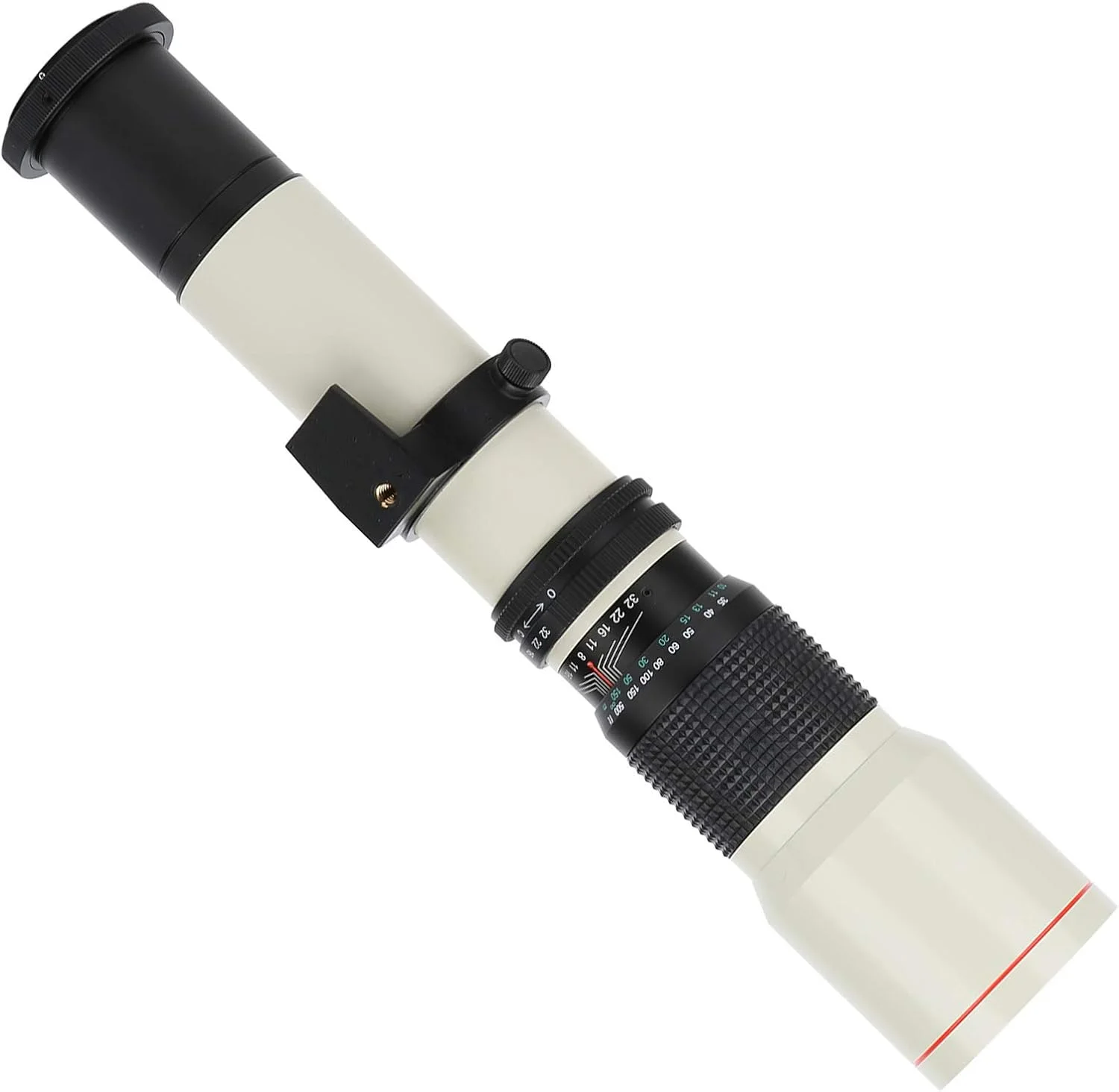 لنز تله فوتو 500 میلی‌متری، لنز با فوکوس ثابت چند منظوره با پوشش چند لایه MC، قابل حمل برای دوربین با مانت F (سفید)