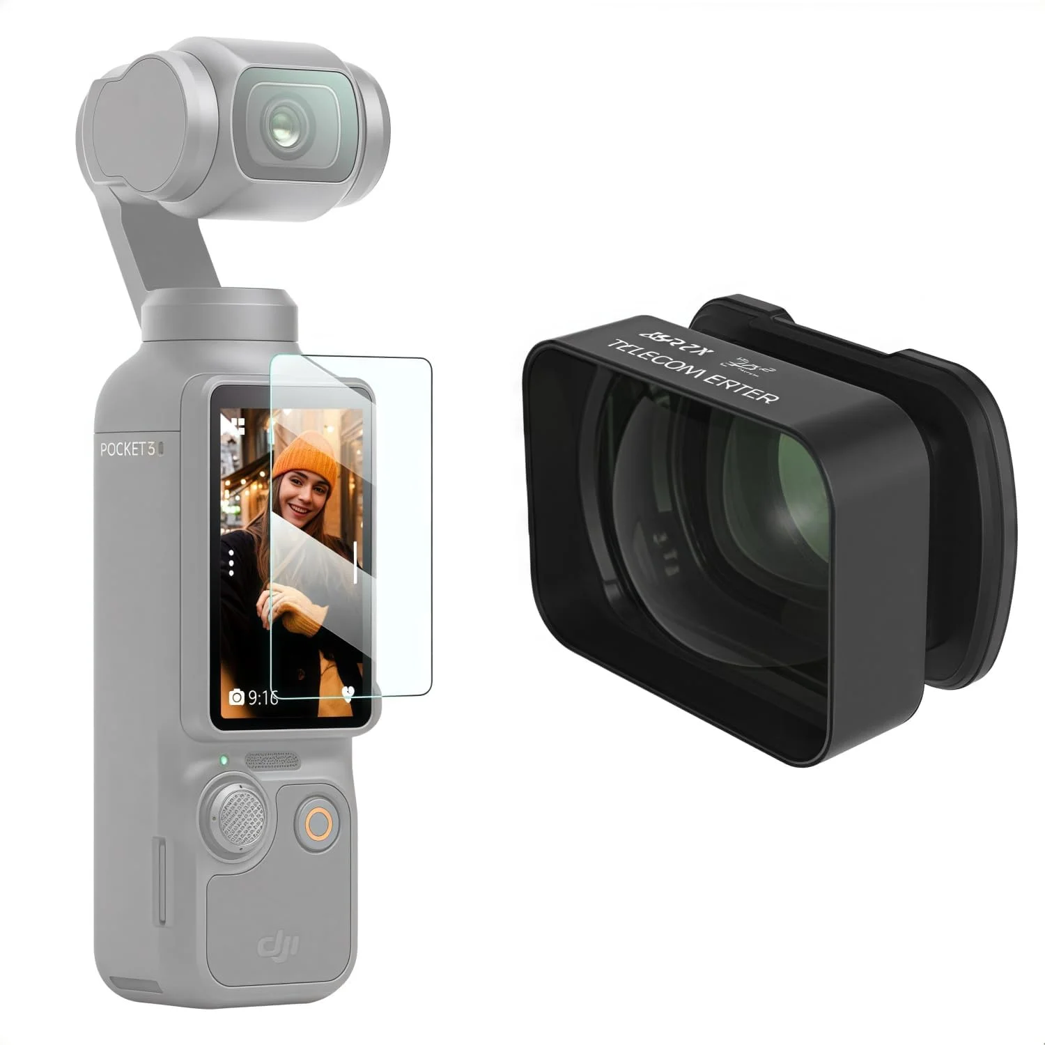 لنز تله فوتو 2X سازگار با 3، لنز عکاسی با بزرگنمایی 2X برای 3، اتصال مغناطیسی | پوشش HD | شیشه اپتیکال