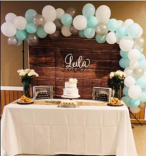 پس زمینه چوبی قهوه ای رترو CYLYH ابعاد 2.4x2.4 متر - مناسب برای جشن نوزاد و تزئینات مهمانی - پس زمینه های سه بعدی