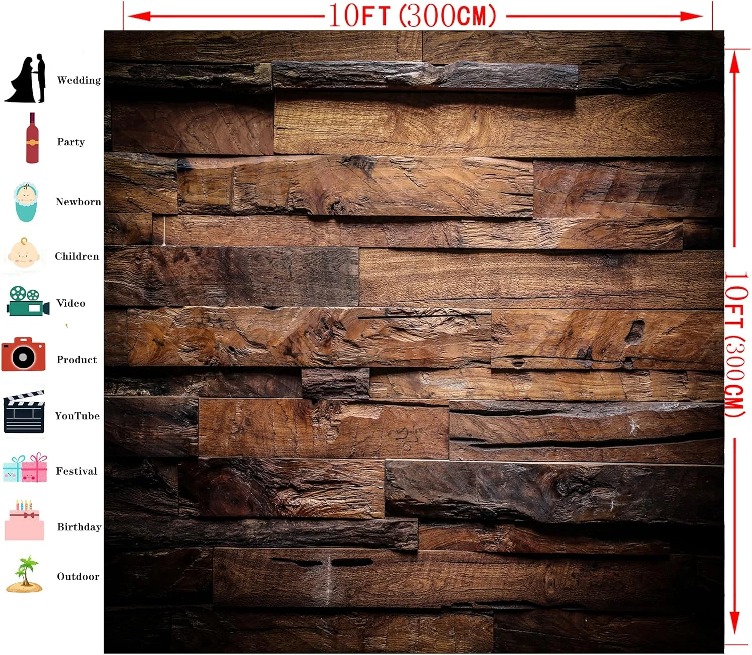 پس زمینه عکاسی طرح چوب قهوه ای سه بعدی برای عکس، وینیل قابل تنظیم، سایز 3x3 متر پس زمینه عکاسی طرح چوب قهوه ای سه بعدی برای عکس، وینیل قابل تنظیم، سایز 3x3 متر
