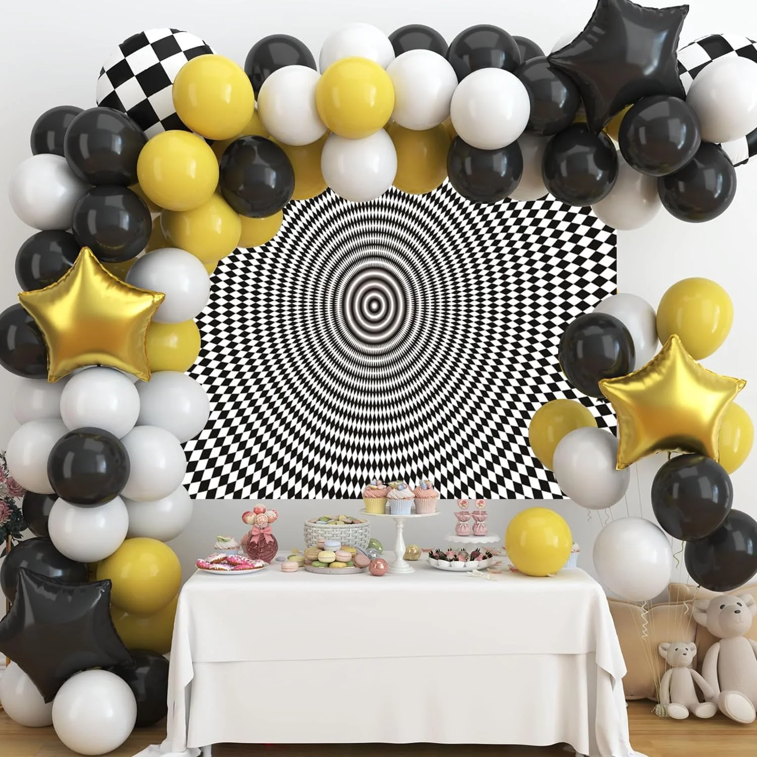 پس زمینه گردابی سیاه و سفید برای عکاسی، پس زمینه عکس گردابی سه بعدی، 300x240 سانتی متر، پس زمینه انتزاعی مربع های شطرنجی، دکوراسیون پرتره جشن تولد کودکان و بزرگسالان پس زمینه گردابی سیاه و سفید برای عکاسی، پس زمینه عکس گردابی سه بعدی، 300x240 سانتی متر، پس زمینه انتزاعی مربع های شطرنجی، دکوراسیون پرتره جشن تولد کودکان و بزرگسالان