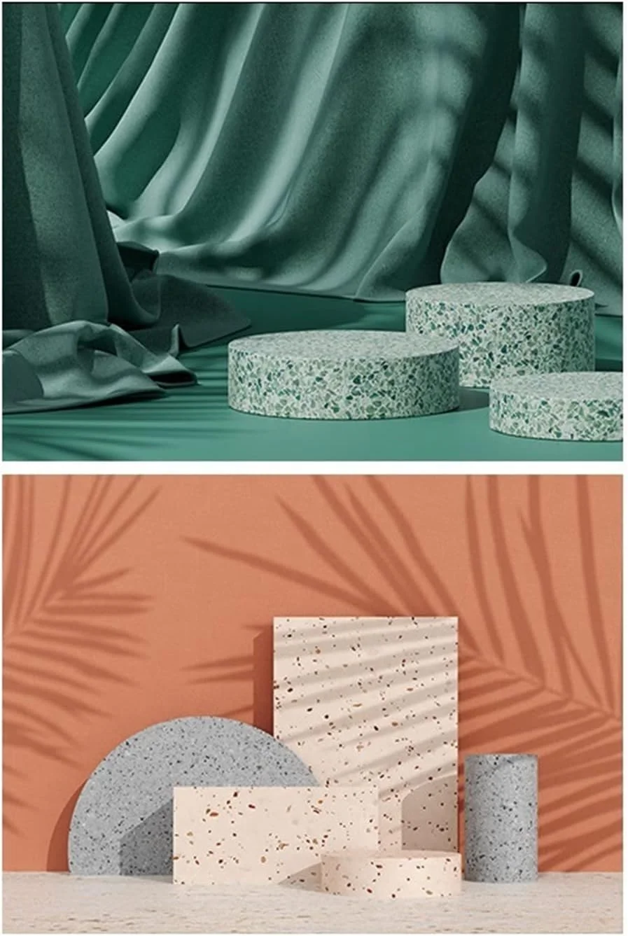 پس زمینه عکاسی دو طرفه سه بعدی با 2 طرح، ضد آب، بافت عالی، دیوار پس زمینه برای نمایش ویدئو، لوازم تزئینی برای عکس های جواهرات/غذا (شماره 1)، ابعاد 42 در 57 سانتی متر