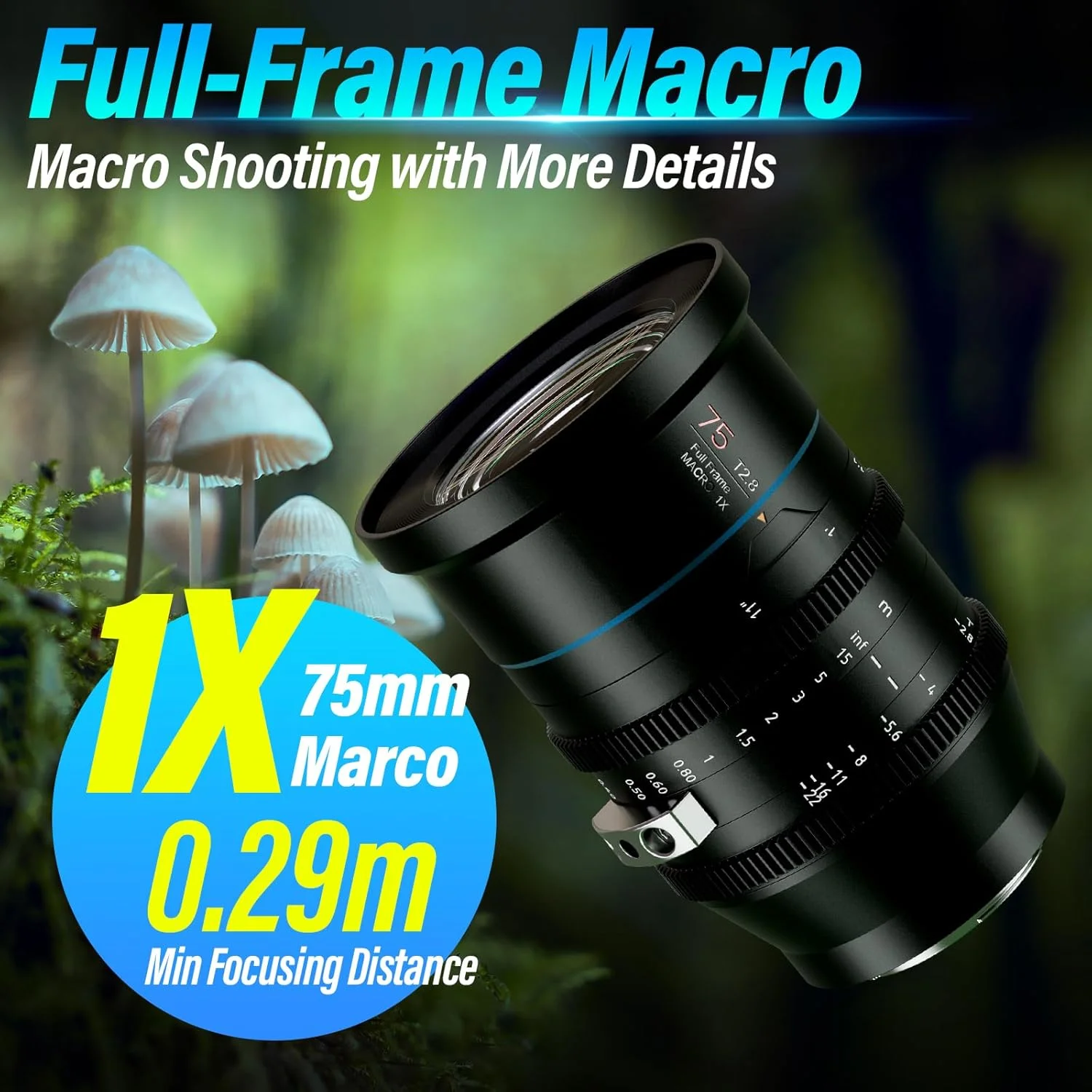 لنز سینمایی پرایم ماکرو SIRUI Jupiter 75mm با فریم کامل و مانت EF لنز سینمایی پرایم ماکرو SIRUI Jupiter 75mm با فریم کامل و مانت EF