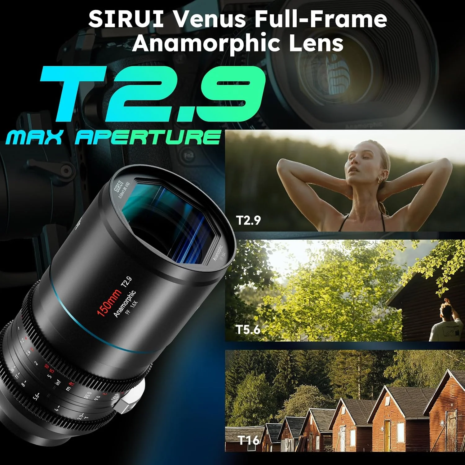 لنز آنامورفیک فول فریم SIRUI 150mm T2.9 1.6X، لنز سینمایی تله فوتو آنامورفیک (Venus 150mm مانت L) لنز آنامورفیک فول فریم SIRUI 150mm T2.9 1.6X، لنز سینمایی تله فوتو آنامورفیک (Venus 150mm مانت L)