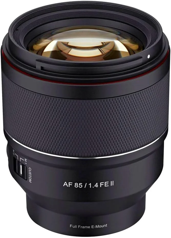 لنز فوکوس ثابت SAMYANG 888367 مدل AF 85mm F1.4 FE II سازگار با دهانه E سونی α، سایز کامل، تله متوسط، مشکی لنز فوکوس ثابت SAMYANG 888367 مدل AF 85mm F1.4 FE II سازگار با دهانه E سونی α، سایز کامل، تله متوسط، مشکی