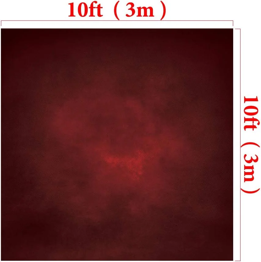 پس زمینه عکاسی کیت 3x3 متر گرادیان قرمز مشکی انتزاعی تیره، پس زمینه تاشو استودیو با بافت مخملی قدیمی قابل شستشو، پرده تزئینی
