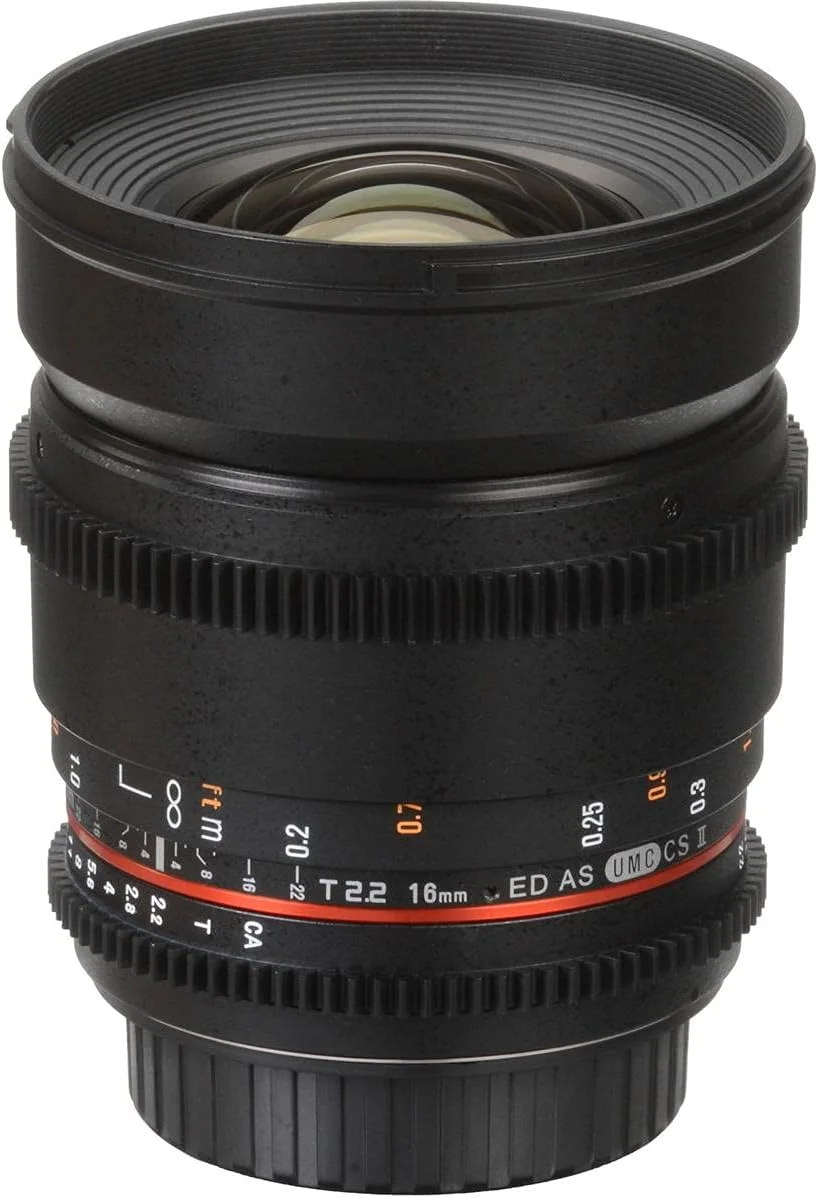 لنز سینمایی زاویه باز روکینون 16mm T2.2 Cine DS APS-C برای MFT لنز سینمایی زاویه باز روکینون 16mm T2.2 Cine DS APS-C برای MFT
