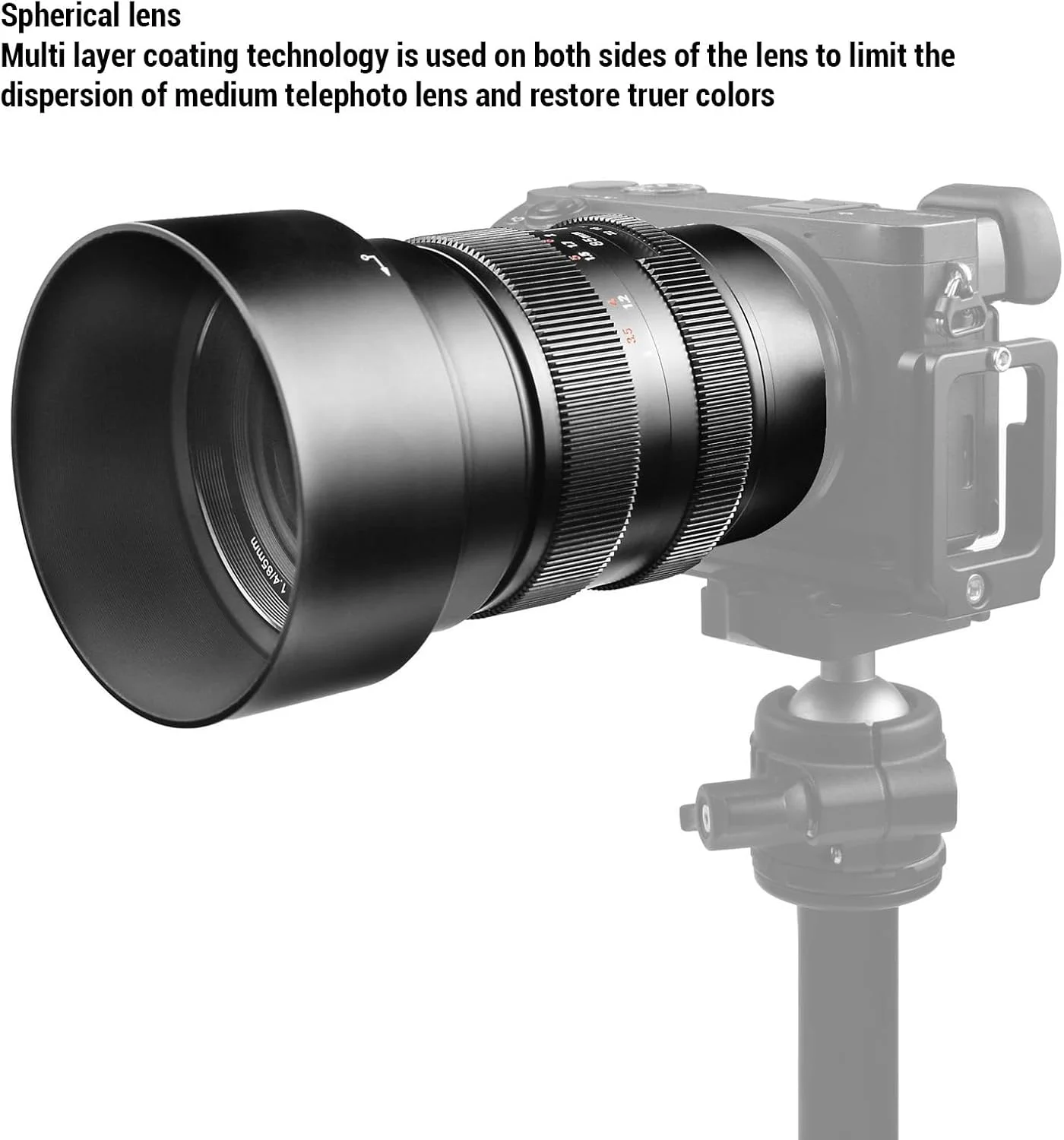 لنز دوربین 85mm F1.4 با فوکوس دستی، لنز دوربین ثابت با دیافراگم بزرگ و فریم کامل به همراه هود مناسب برای دوربین های بدون آینه NEX E Mount لنز دوربین 85mm F1.4 با فوکوس دستی، لنز دوربین ثابت با دیافراگم بزرگ و فریم کامل به همراه هود مناسب برای دوربین های بدون آینه NEX E Mount