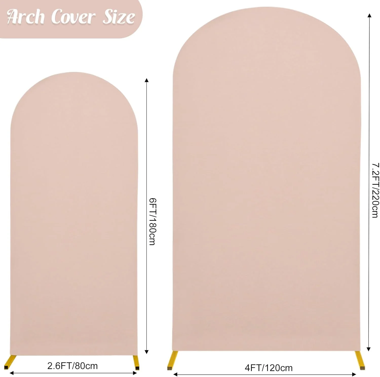 مجموعه 2 عددی روکش طاق عروسی، روکش طاق اسپندکس دو طرفه با قسمت بالایی گرد، مناسب برای دکوراسیون طاق تولد، جشن نوزادی و استند طاق عروسی (2.2 متر، 1.8 متر، قهوه ای کم رنگ) مجموعه 2 عددی روکش طاق عروسی، روکش طاق اسپندکس دو طرفه با قسمت بالایی گرد، مناسب برای دکوراسیون طاق تولد، جشن نوزادی و استند طاق عروسی (2.2 متر، 1.8 متر، قهوه ای کم رنگ)