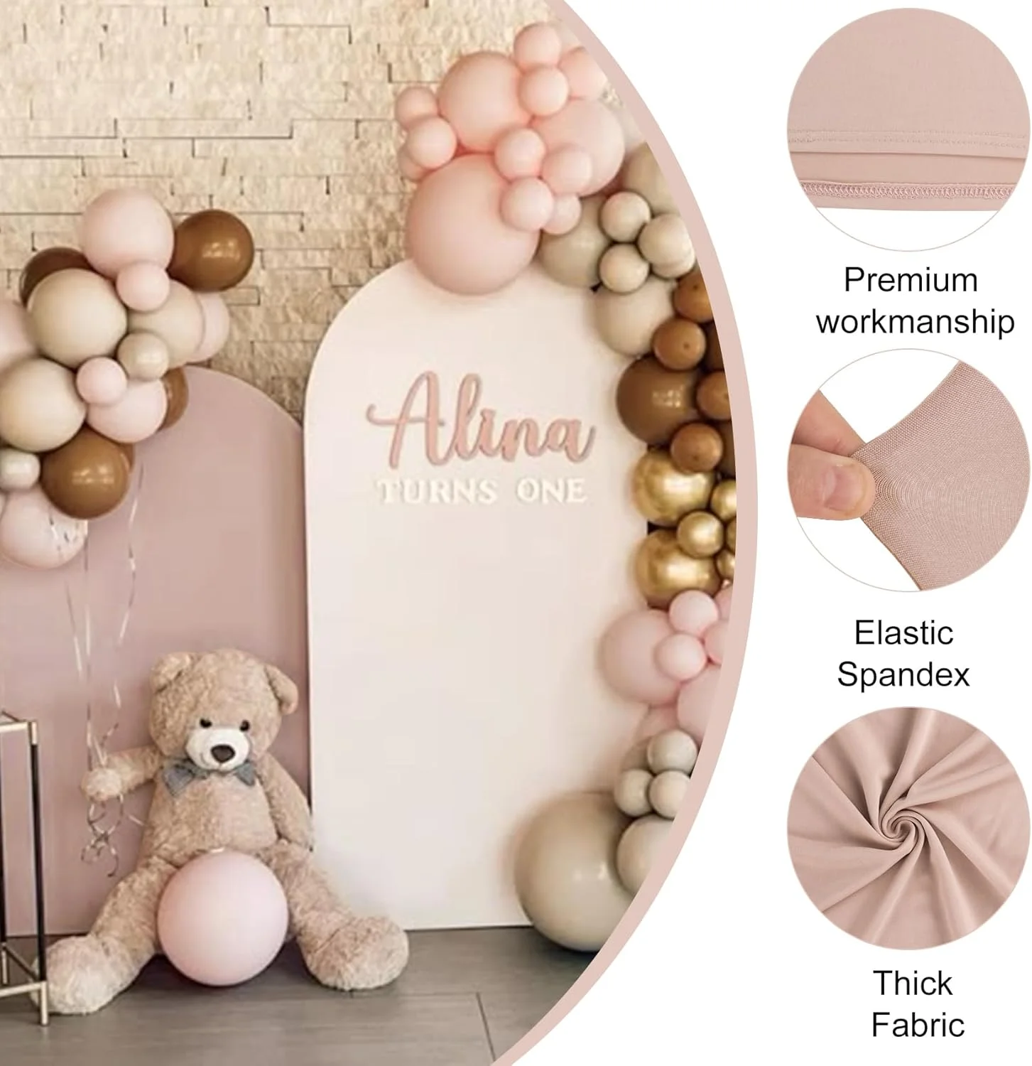 مجموعه 2 عددی روکش طاق عروسی، روکش طاق اسپندکس دو طرفه با قسمت بالایی گرد، مناسب برای دکوراسیون طاق تولد، جشن نوزادی و استند طاق عروسی (2.2 متر، 1.8 متر، قهوه ای کم رنگ) مجموعه 2 عددی روکش طاق عروسی، روکش طاق اسپندکس دو طرفه با قسمت بالایی گرد، مناسب برای دکوراسیون طاق تولد، جشن نوزادی و استند طاق عروسی (2.2 متر، 1.8 متر، قهوه ای کم رنگ)