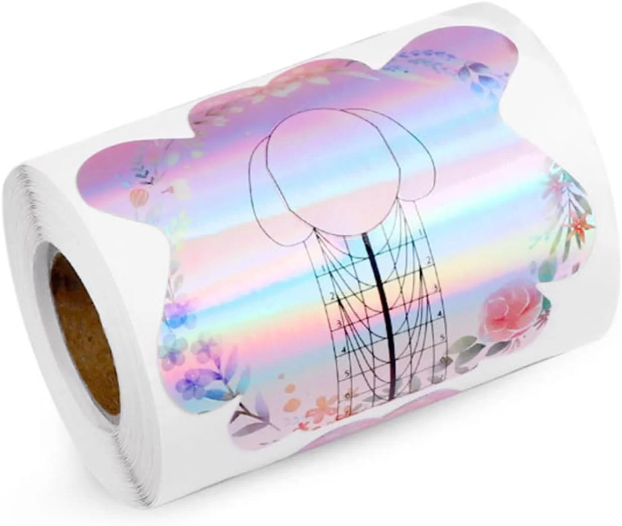 لابیموس 100 عدد فرم ناخن، راهنمای نوک طراحی ناخن، برچسب چسبی ضد گرد و غبار، کاغذ اکستنشن فرم ناخن، ابزار ناخن