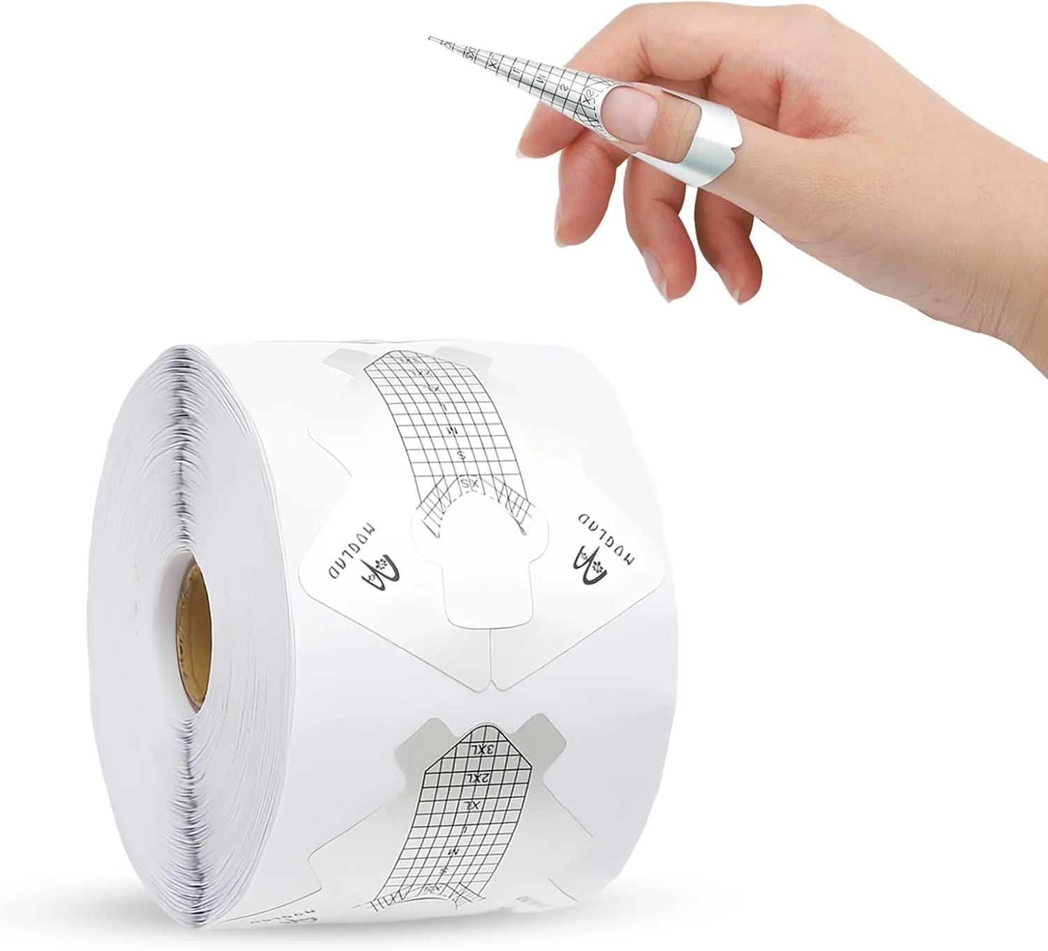 بسته 300 عددی فرم های خودچسب ناخن، شابلون های اکستنشن ناخن برای ناخن های ژلی و اکریلیک، شابلون های مدلینگ بسیار قوی، فرم های ناخن برای ناخن های مصنوعی (سفید)