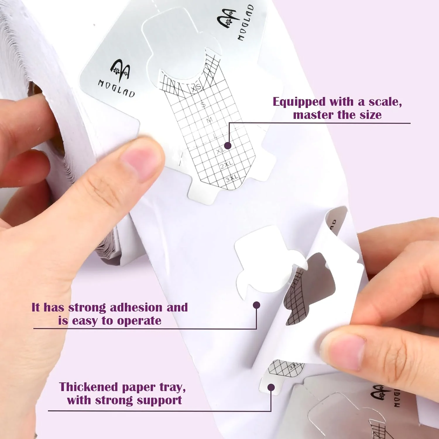 300 عدد قالب طراحی ناخن، 1 رول شابلون برای کاشت ناخن ژلی، سینی کاغذی مانیکور، استیکر راهنما برای طراحی ناخن با ژل اکریلیک و ژل یو وی (B, A)