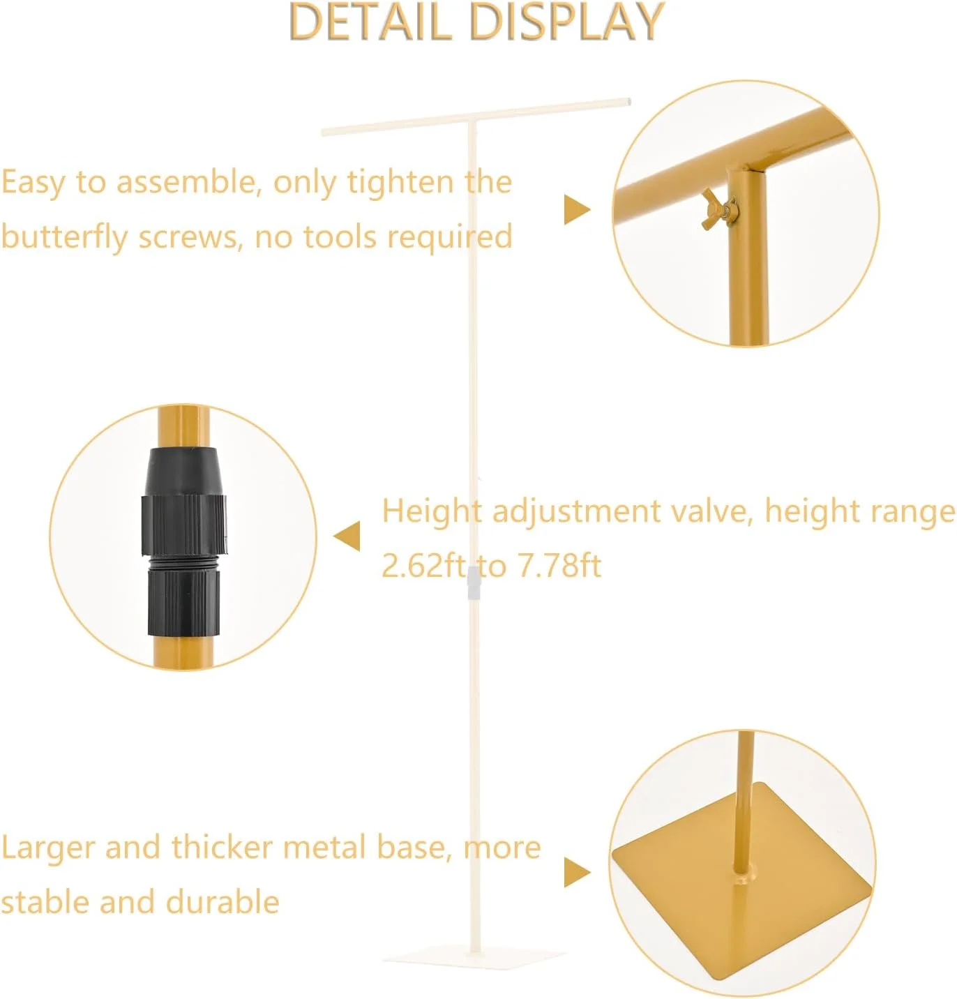 پایه پس زمینه 2 عددی 2.4 متری Vincidern برای مهمانی ها/عروسی، ارتفاع قابل تنظیم - پایه پس زمینه فلزی سنگین برای دکوراسیون عروسی، جشن تولد، جشن نوزاد، عکاسی، طلایی پایه پس زمینه 2 عددی 2.4 متری Vincidern برای مهمانی ها/عروسی، ارتفاع قابل تنظیم - پایه پس زمینه فلزی سنگین برای دکوراسیون عروسی، جشن تولد، جشن نوزاد، عکاسی، طلایی