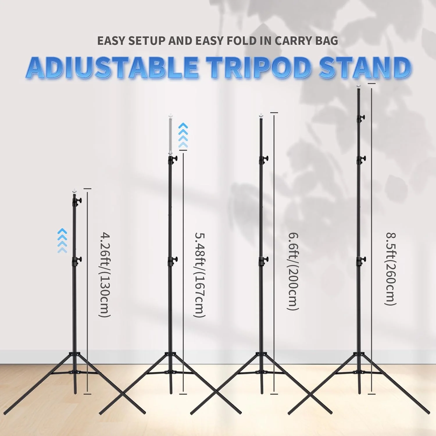 پایه پس زمینه 3x2.6 متری قابل تنظیم به همراه 6 گیره پس زمینه، سیستم پشتیبانی پس زمینه عکاسی با کیف حمل برای عکاسی، فیلمبرداری، مهمانی ها، عروسی