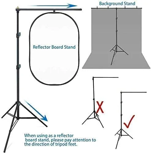 پایه نگهدارنده پس زمینه پرتابل پادوم مدل T شکل، عرض 150 سانتی متر، ارتفاع 200 سانتی متر، پایه قابل تنظیم پس زمینه عکس با 4 گیره فنری