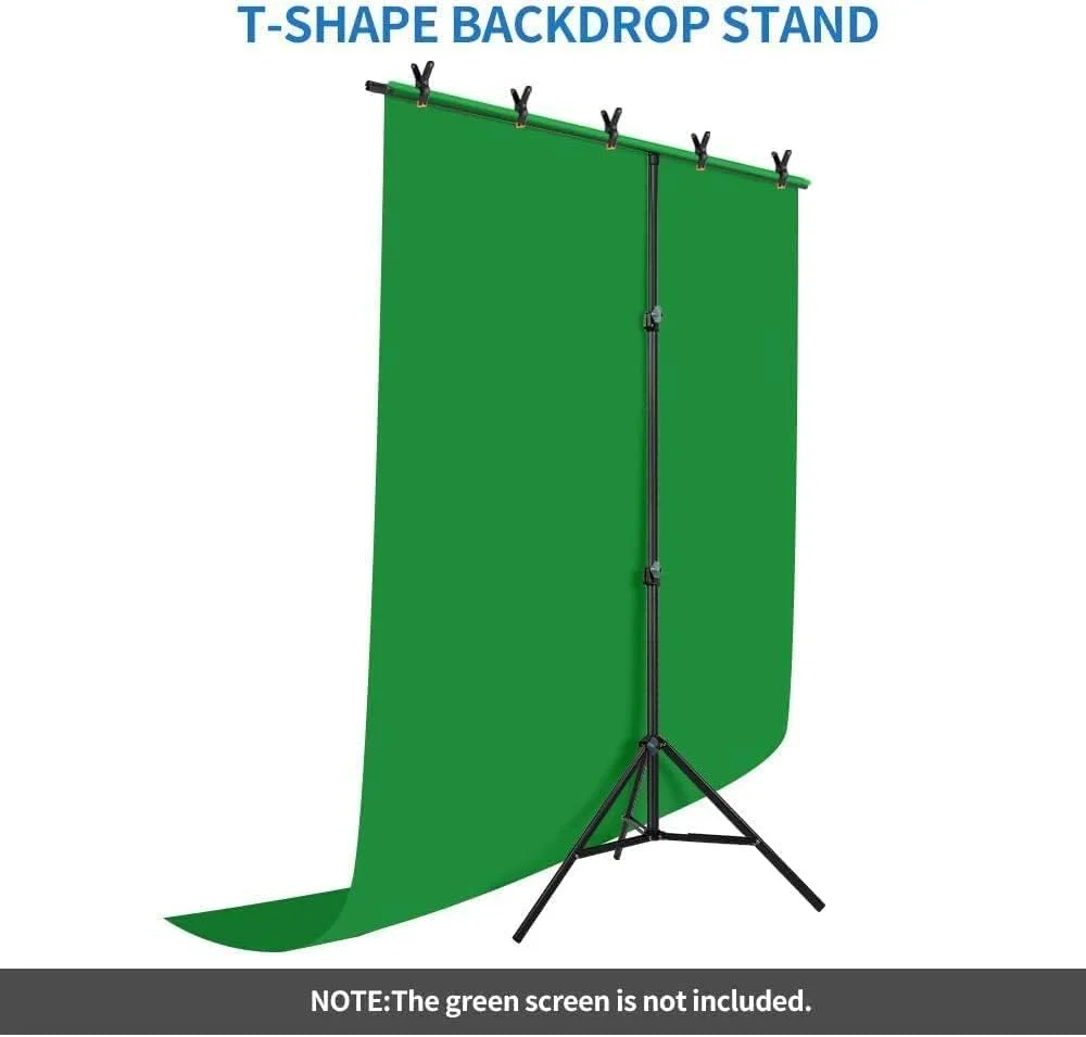 پایه نگهدارنده پس زمینه پرتابل پادوم مدل T شکل، عرض 150 سانتی متر، ارتفاع 200 سانتی متر، پایه قابل تنظیم پس زمینه عکس با 4 گیره فنری