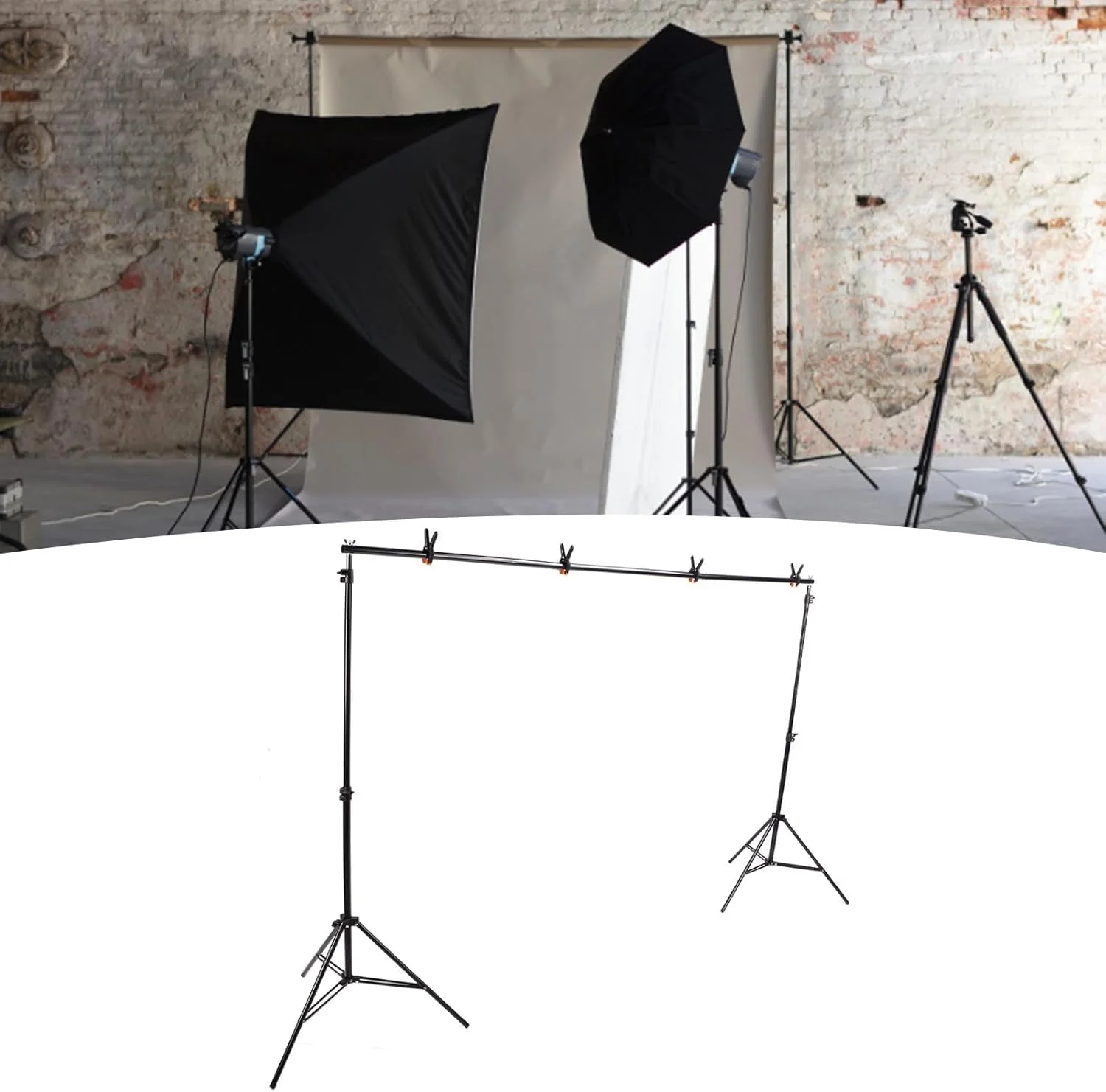 پایه نگهدارنده پس زمینه سیریسورا، کیت پایه نگهدارنده پس زمینه عکس، سیستم پشتیبانی پس زمینه قابل تنظیم آلیاژ آلومینیوم با گیره های فنری برای عکاسی استودیویی پرتره پایه نگهدارنده پس زمینه سیریسورا، کیت پایه نگهدارنده پس زمینه عکس، سیستم پشتیبانی پس زمینه قابل تنظیم آلیاژ آلومینیوم با گیره های فنری برای عکاسی استودیویی پرتره