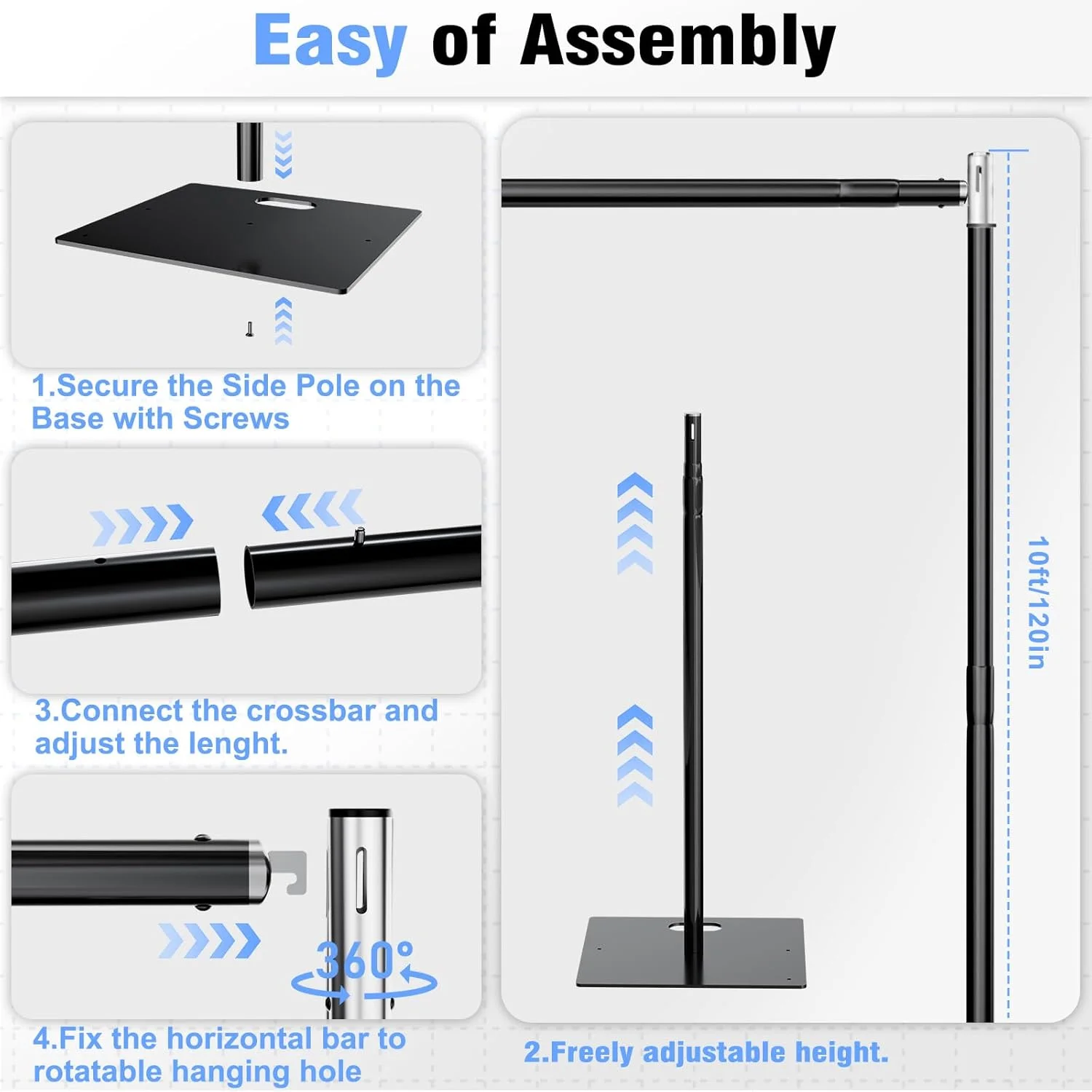پایه پس زمینه دیپه و دراپ، 3 متر در 3 متر، پایه پس زمینه قابل تنظیم و سنگین، پایه پس زمینه با پایه فلزی، پایه پس زمینه برای مهمانی ها، عکاسی، عروسی، تزئین تولد