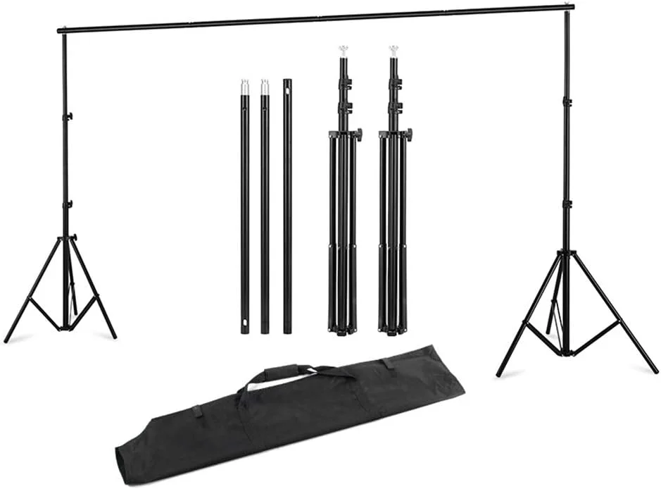 پایه پس زمینه 2x2 متری Selens با میله متقاطع و کیف حمل، سیستم پشتیبانی پایه پس زمینه، کیت پایه، نگهدارنده عکاسی قابل تنظیم، پایه نور برای تجهیزات استودیوی عکاسی