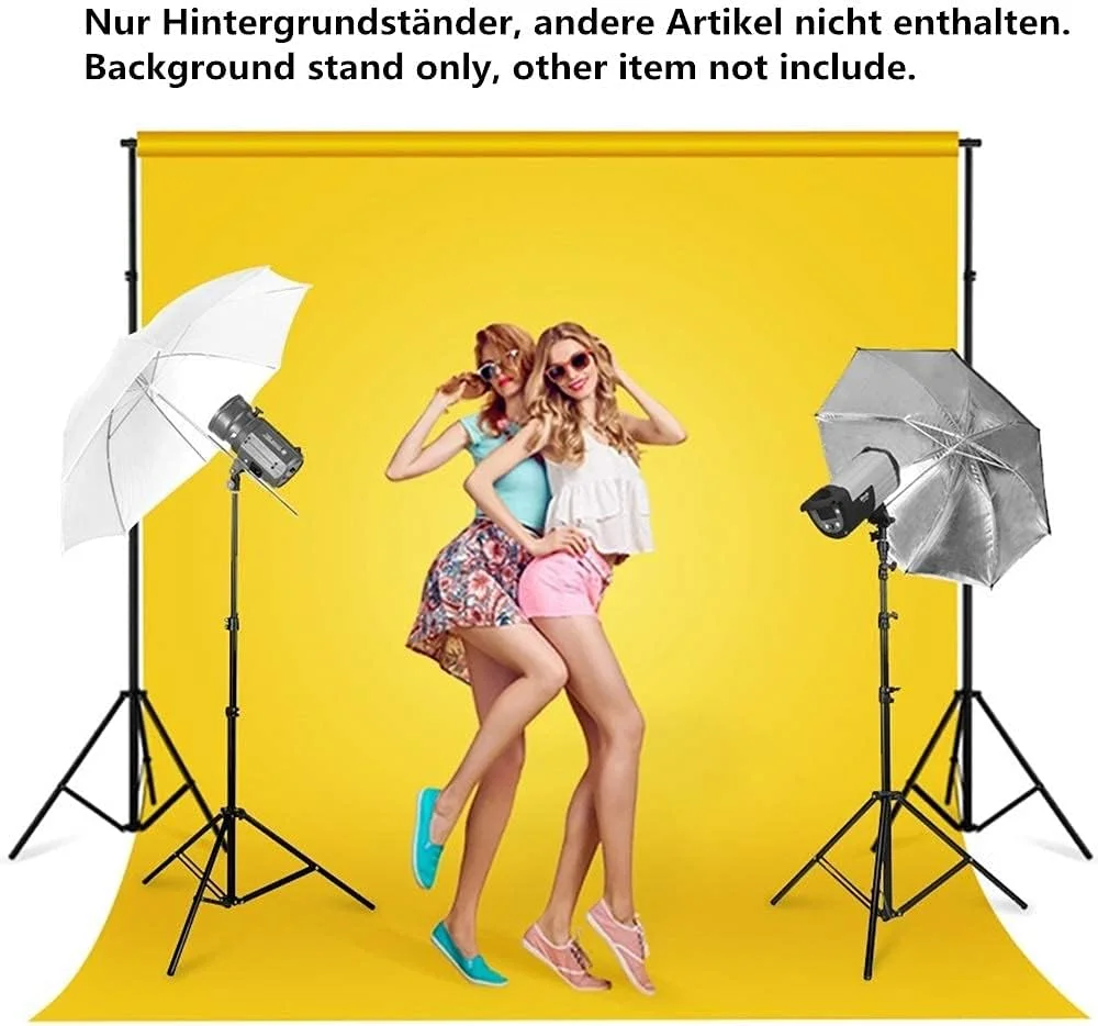 پایه پس زمینه 2x2 متری Selens با میله متقاطع و کیف حمل، سیستم پشتیبانی پایه پس زمینه، کیت پایه، نگهدارنده عکاسی قابل تنظیم، پایه نور برای تجهیزات استودیوی عکاسی