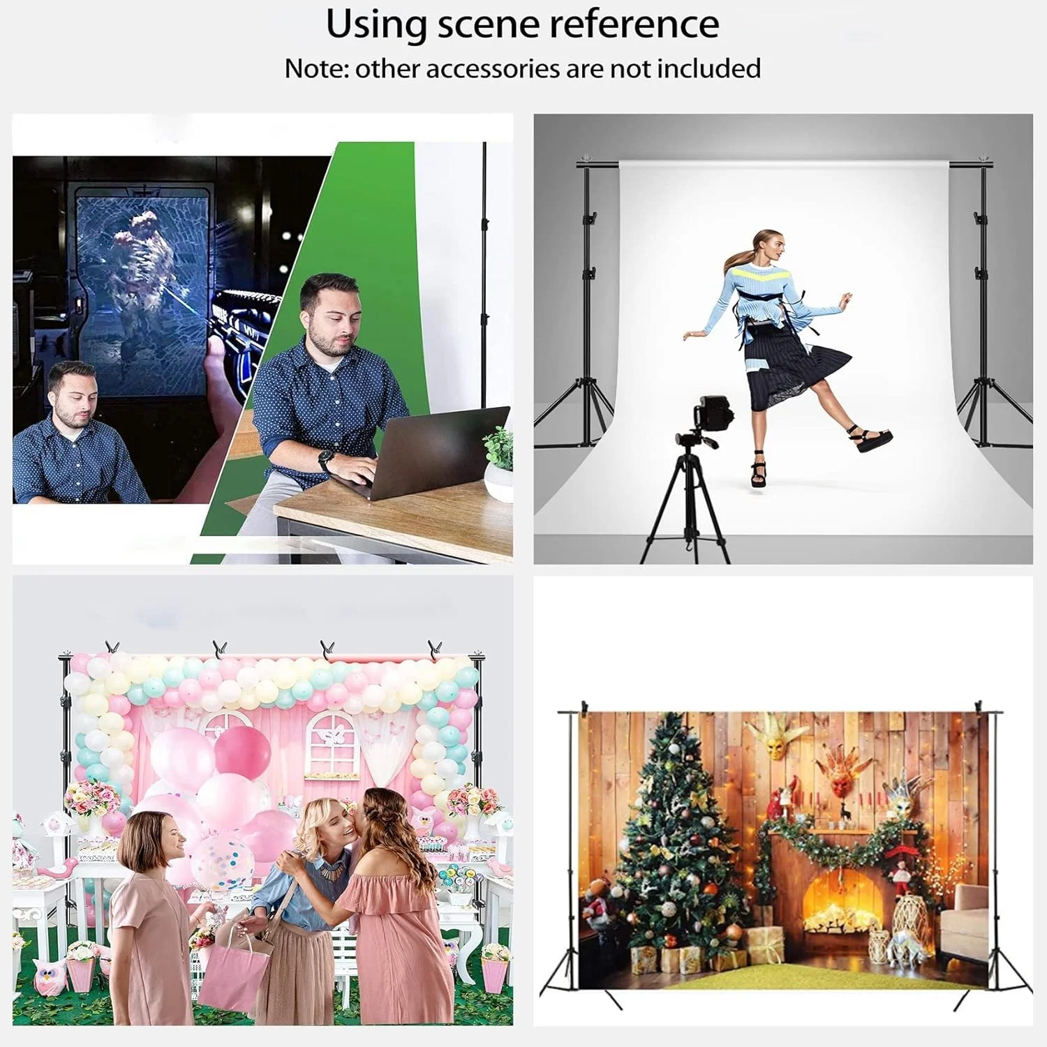 پایه پس زمینه 2x2 متری Selens با میله متقاطع و کیف حمل، سیستم پشتیبانی پایه پس زمینه، کیت پایه، نگهدارنده عکاسی قابل تنظیم، پایه نور برای تجهیزات استودیوی عکاسی