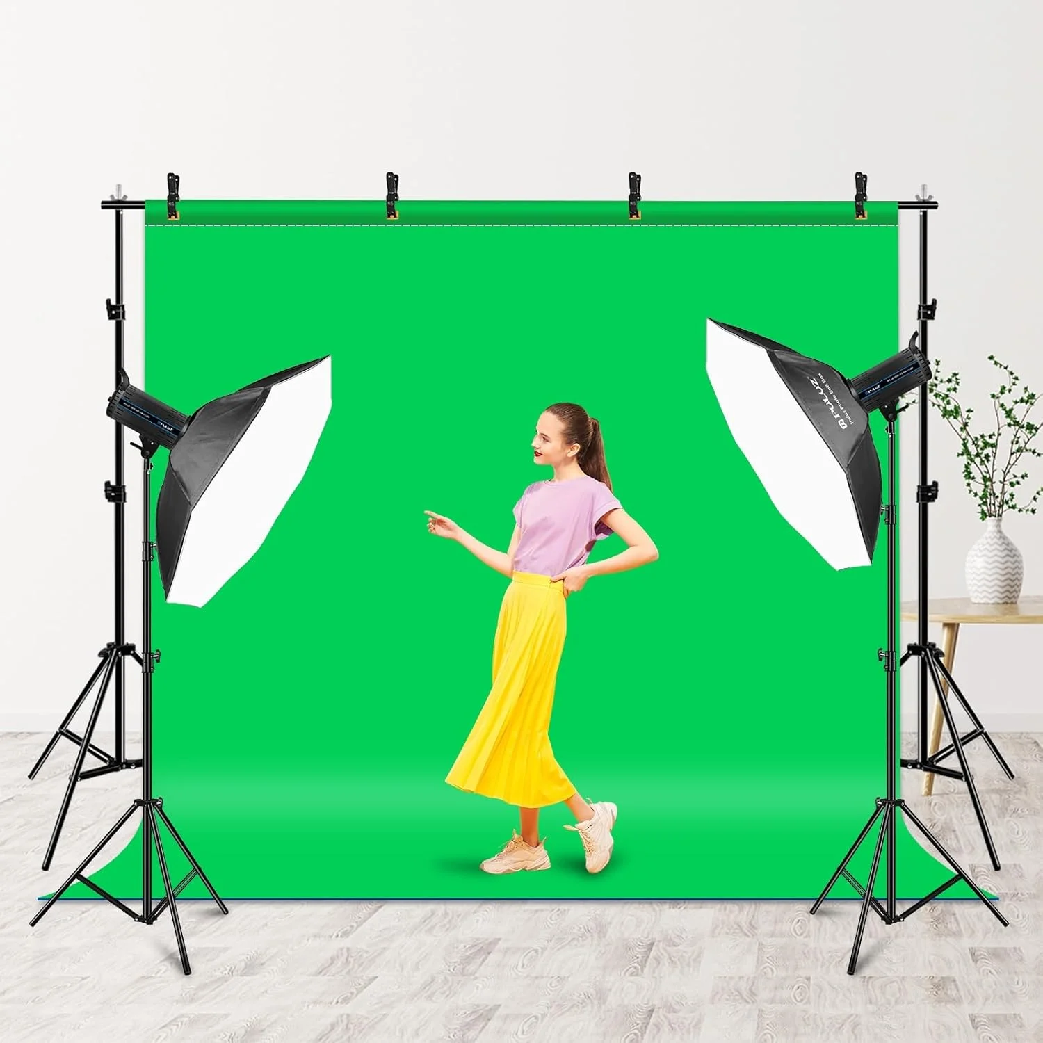 کیت پایه نگهدارنده پس زمینه عکاسی قابل حمل 2x3 متری با سیستم پشتیبانی قوی و کیف حمل مناسب - ایده آل برای استودیو و عکسبرداری در فضای باز