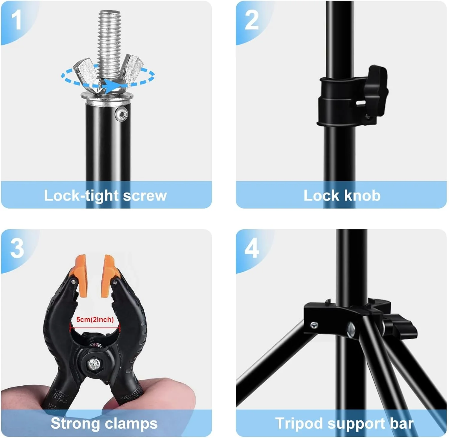 کیت پایه نگهدارنده پس زمینه عکاسی قابل حمل 2x3 متری با سیستم پشتیبانی قوی و کیف حمل مناسب - ایده آل برای استودیو و عکسبرداری در فضای باز