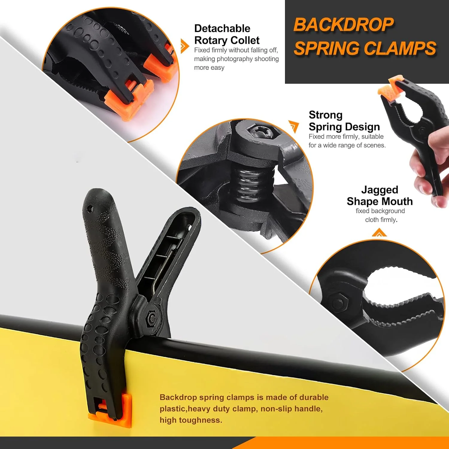 مجموعه 22 عددی پس زمینه با گیره، بست، حلقه و گیره فنری برای استودیو عکاسی و فیلمبرداری