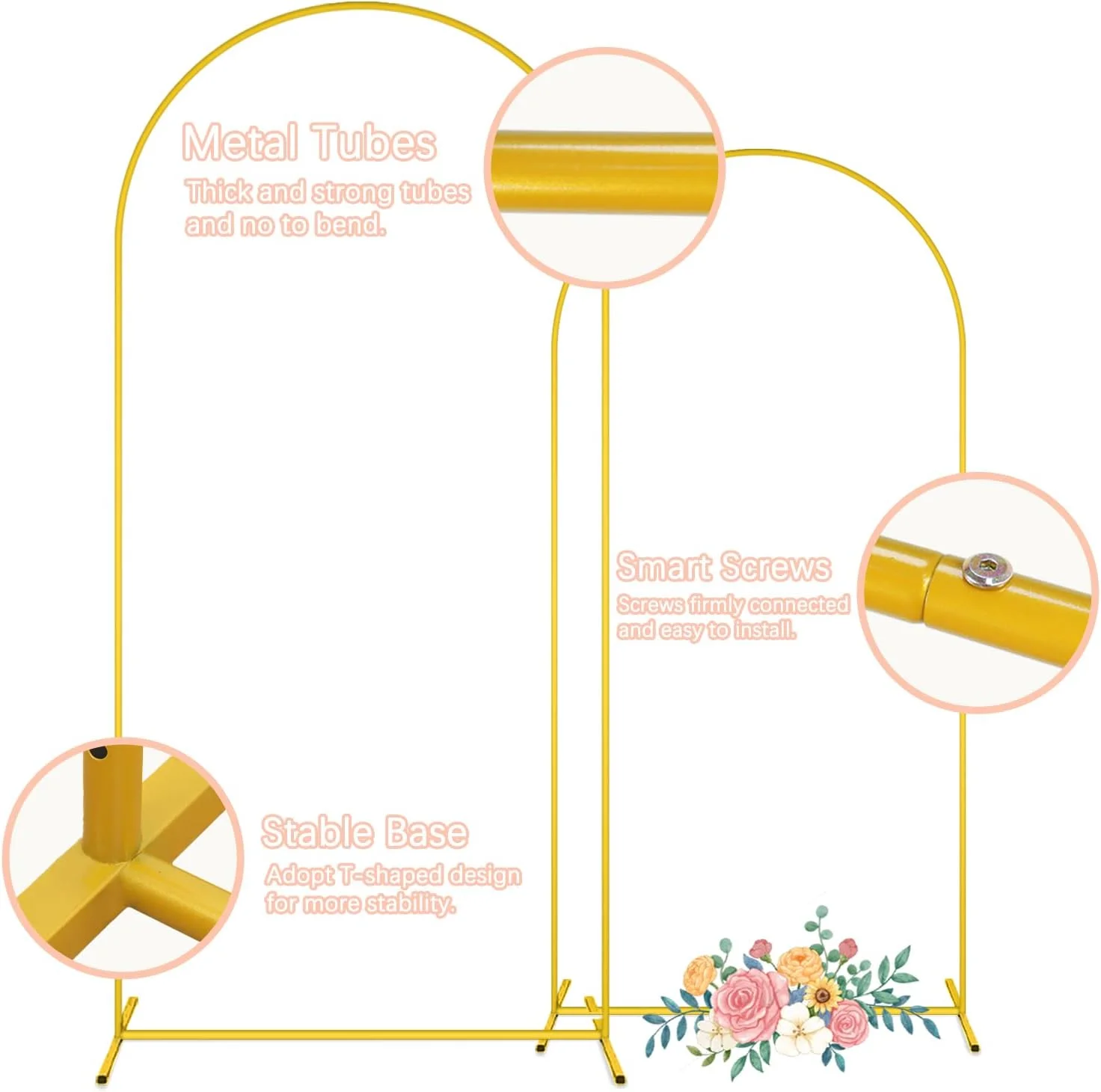 مجموعه پایه و روکش طاق فلزی، شامل دو عدد پایه طاق پس زمینه فلزی با روکش های سفید رنگ از جنس اسپندکس، مناسب برای طاق های عروسی با ارتفاع 2.2 و 1.8 متر، پس زمینه ای ایده آل برای جشن تولد، جشن نامزدی، جشن سیسمونی و تزئینات مهمانی مجموعه پایه و روکش طاق فلزی، شامل دو عدد پایه طاق پس زمینه فلزی با روکش های سفید رنگ از جنس اسپندکس، مناسب برای طاق های عروسی با ارتفاع 2.2 و 1.8 متر، پس زمینه ای ایده آل برای جشن تولد، جشن نامزدی، جشن سیسمونی و تزئینات مهمانی