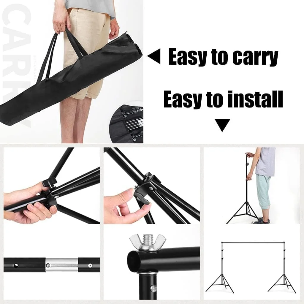 کیت پس زمینه عکاسی با پایه و 4 گیره، پس زمینه عکاسی سفید با پایه، پس زمینه عکاسی با قابلیت تنظیم ارتفاع، نصب آسان کیت پس زمینه عکاسی با پایه و 4 گیره، پس زمینه عکاسی سفید با پایه، پس زمینه عکاسی با قابلیت تنظیم ارتفاع، نصب آسان