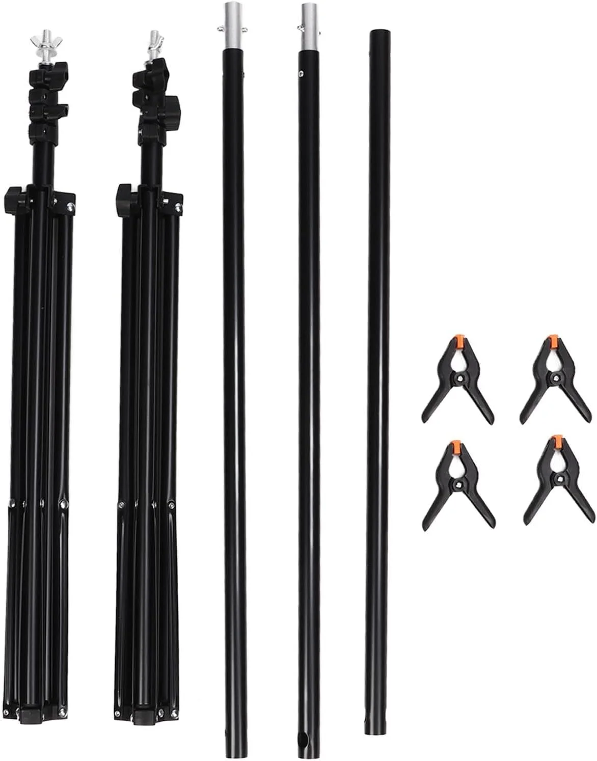 کیت پایه نگهدارنده پس زمینه عکس، سیستم پشتیبانی آلیاژ آلومینیوم، ارتفاع قابل تنظیم 70 سانتی متر تا 200 سانتی متر برای عکاسی استودیویی و پرتره کیت پایه نگهدارنده پس زمینه عکس، سیستم پشتیبانی آلیاژ آلومینیوم، ارتفاع قابل تنظیم 70 سانتی متر تا 200 سانتی متر برای عکاسی استودیویی و پرتره