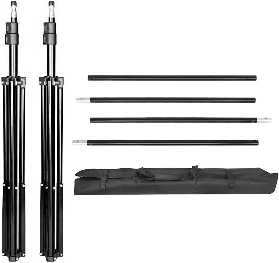 پایه نگهدارنده پس زمینه استودیو OUNA، 2 * 3 متر، آلیاژ آلومینیوم، سیستم پشتیبانی پس زمینه عکاسی قابل تنظیم با کیف حمل