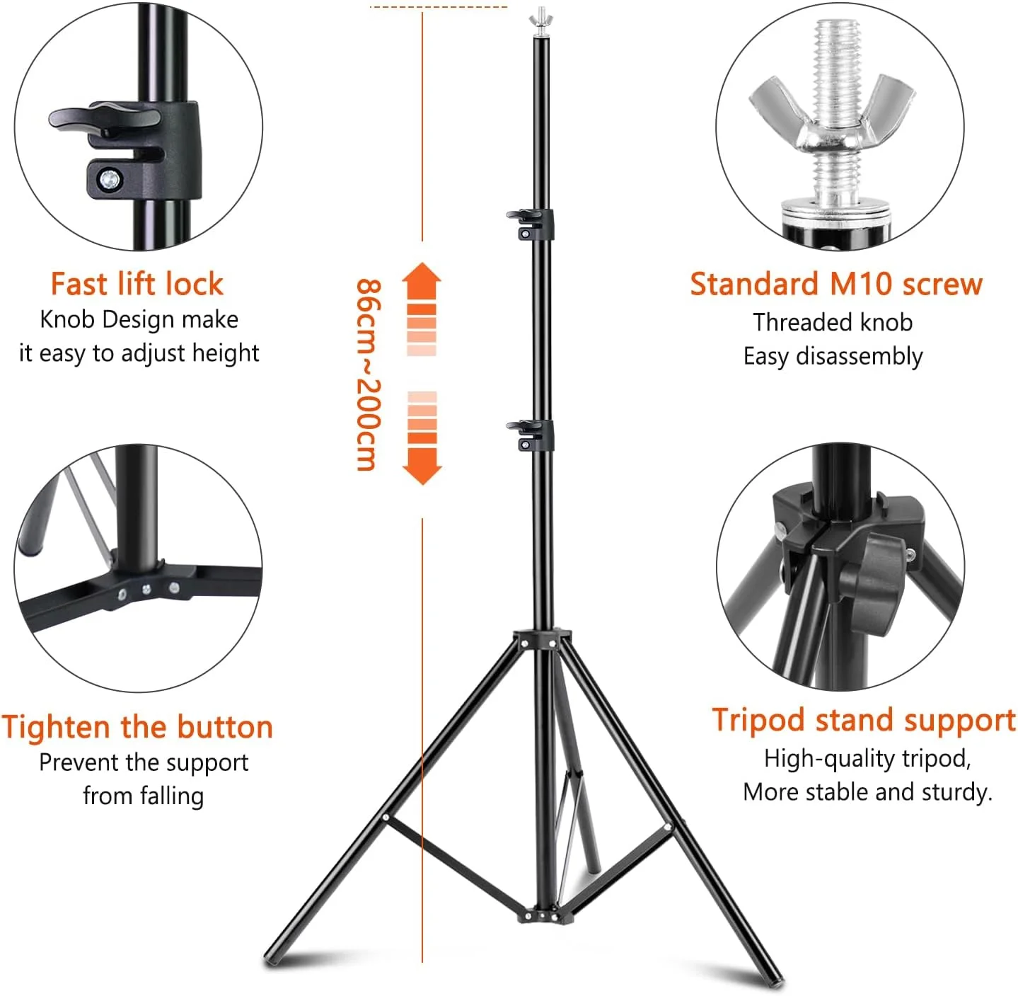 پایه پس زمینه عکاسی 3 متر در 2 متر، پایه قابل تنظیم برای پس زمینه، کیت سیستم پشتیبانی برای استودیو، عکاسی، مهمانی ها و مراسم عروسی