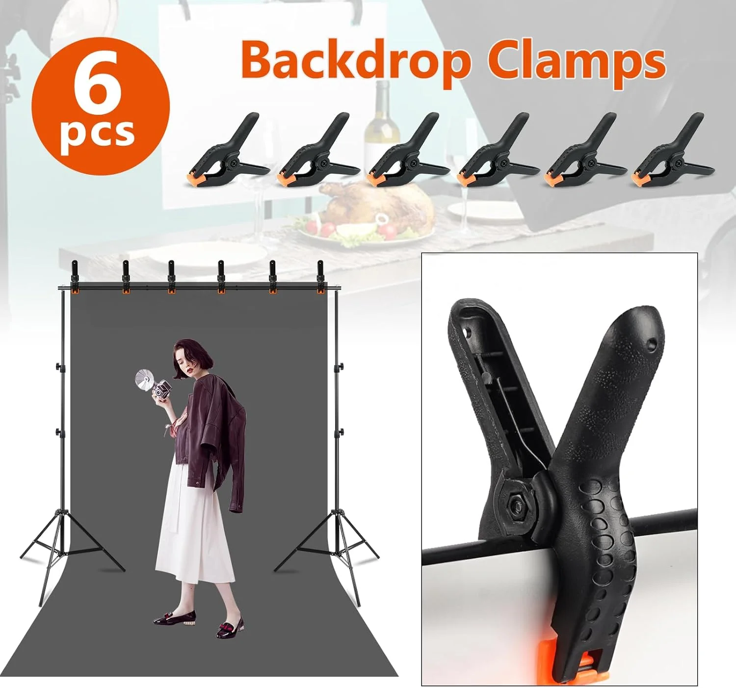 پایه پس زمینه عکاسی 3 متر در 2 متر، پایه قابل تنظیم برای پس زمینه، کیت سیستم پشتیبانی برای استودیو، عکاسی، مهمانی ها و مراسم عروسی