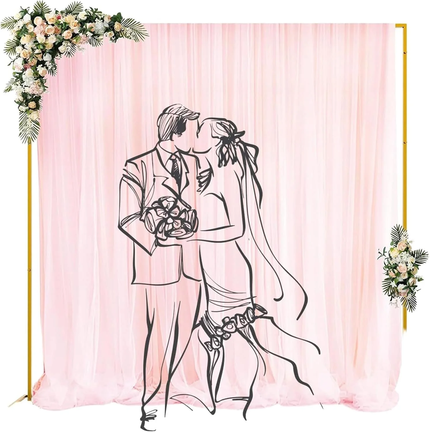 استند قوسی فلزی MOTIM، قاب استند پس زمینه مربعی 2 متری در 2 متری برای جشن تولد، جشن نوزادی، سالگرد، دکوراسیون استند قوسی