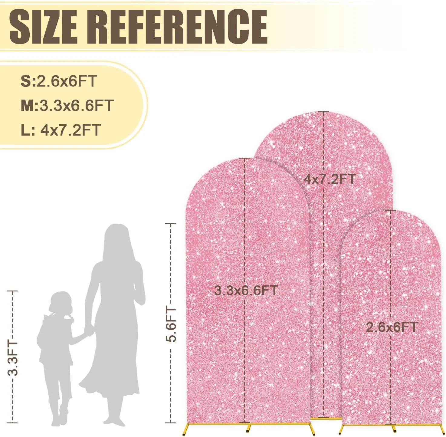 مجموعه پایه و روکش پس زمینه قوسی فلزی MODFUNS در اندازه های 1.8، 2 و 2.2 متری با روکش قوسی پولک طلایی صورتی. مجموعه 3 عددی پایه های قوسی، روکش های قوسی کیارا برای تزئینات مراسم عروسی و مهمانی مجموعه پایه و روکش پس زمینه قوسی فلزی MODFUNS در اندازه های 1.8، 2 و 2.2 متری با روکش قوسی پولک طلایی صورتی. مجموعه 3 عددی پایه های قوسی، روکش های قوسی کیارا برای تزئینات مراسم عروسی و مهمانی