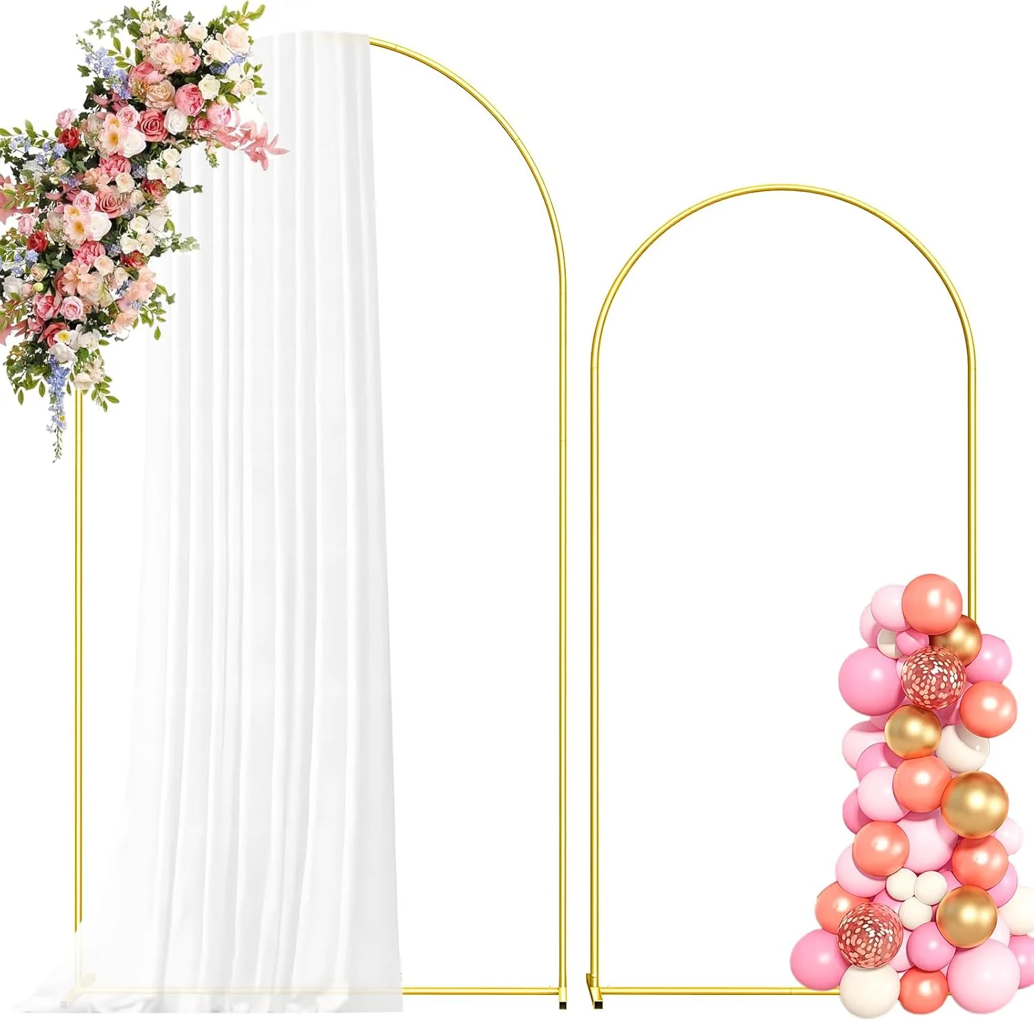 استند پس زمینه طاق فلزی، قاب طاق عروسی 2.2 متری + 1.8 متری، مجموعه 2 عددی استند پس زمینه طاق طلایی عروسی، طاق پس زمینه برای دکوراسیون مراسم عروسی، جشن تولد، جشن نوزادی و جشن فارغ التحصیلی