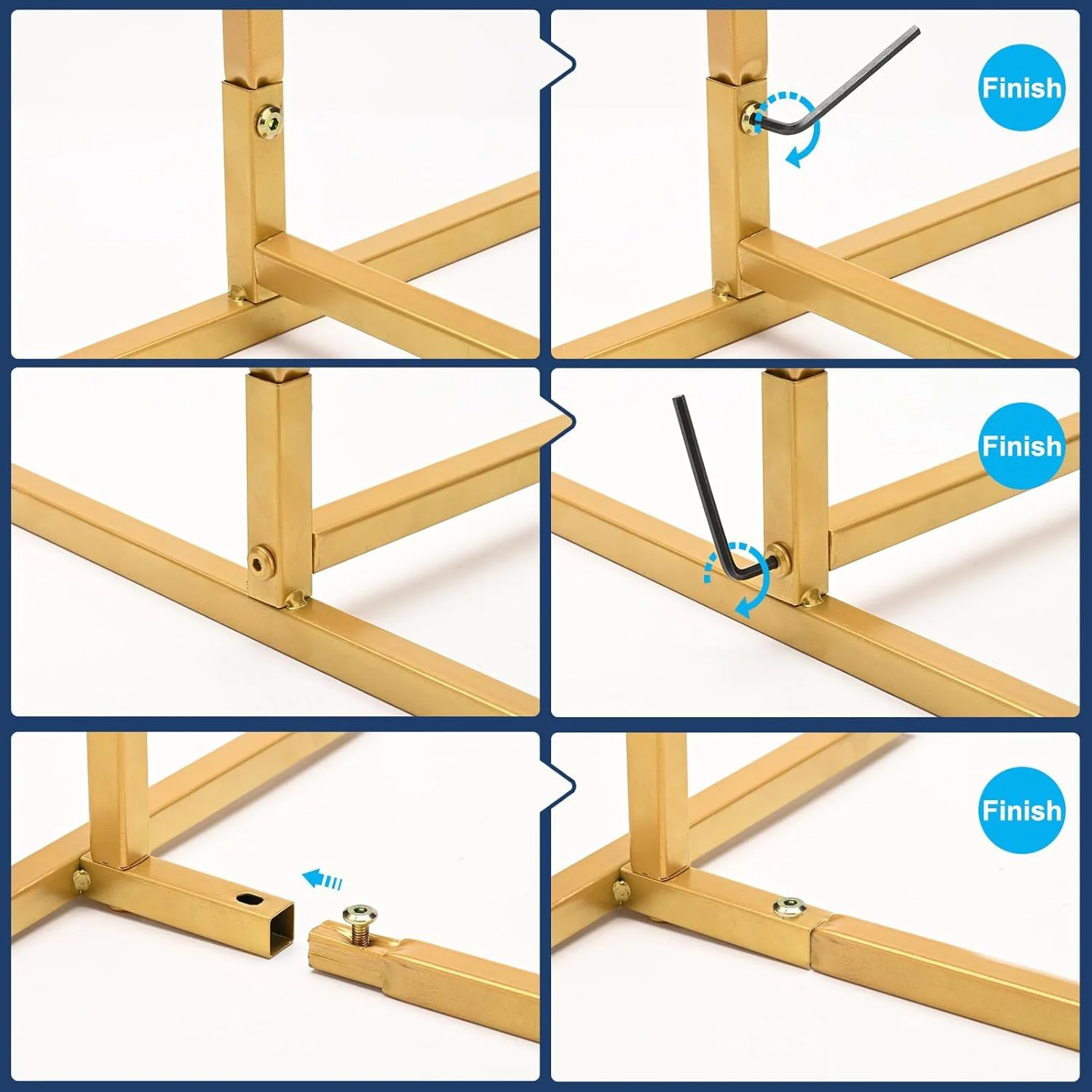 مجموعه پایه طاق فلزی، 3 عدد، ارتفاع 2.2/2/1.8 متر، طاق های طلایی برای مراسم عروسی، پایه قاب طاق بادکنک فلزی، آربور باغی برای دکوراسیون جشن سالگرد عروسی