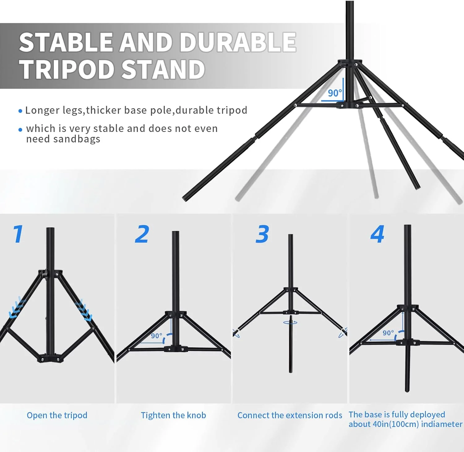 پایه پس زمینه 2x3 متری، کیت پایه پس زمینه عکس، پایه پس زمینه قابل تنظیم برای مهمانی ها، پایه پس زمینه با 6 گیره پس زمینه و کیف حمل برای تزئینات مهمانی های عکاسی عروسی