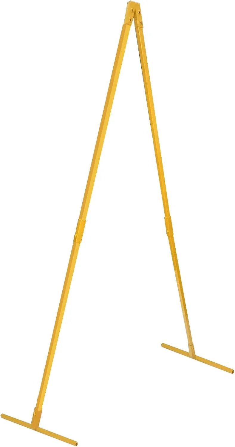 پایه پس زمینه MDEOOSKY، کیت لوله پایه پس زمینه سنگین با پایه فولادی، پایه پس زمینه مثلثی برای دکوراسیون نمایشگاه جشن تولد عروسی، 2.65x1.25 متر، طلایی