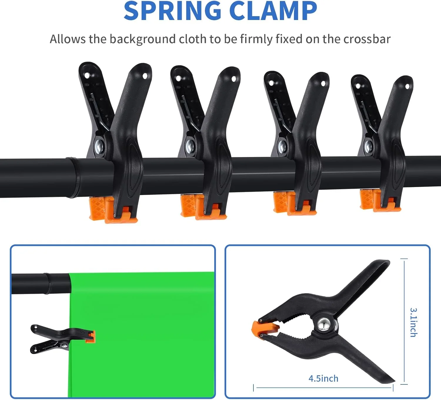 پایه پس زمینه جدید ارتقا یافته 2x3 متر، کیت پشتیبانی پایه پس زمینه استودیوی عکس قابل تنظیم با 4 گیره پس زمینه و کیف حمل برای مهمانی ها، عکاسی عروسی