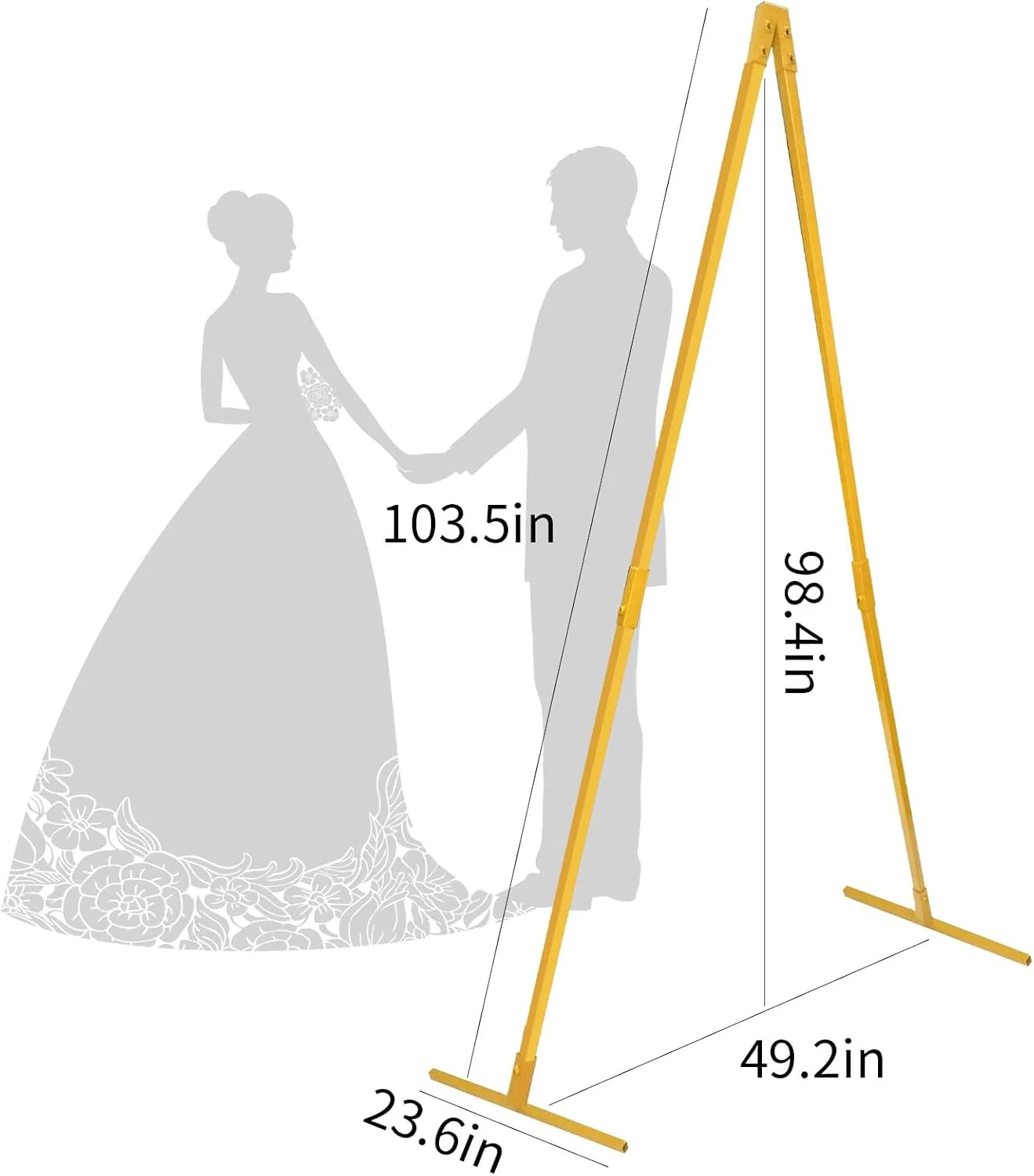 پایه پس زمینه MDEOOSKY، کیت لوله پایه پس زمینه سنگین با پایه فولادی، پایه پس زمینه مثلثی برای دکوراسیون نمایشگاه جشن تولد عروسی، 2.65x1.25 متر، طلایی پایه پس زمینه MDEOOSKY، کیت لوله پایه پس زمینه سنگین با پایه فولادی، پایه پس زمینه مثلثی برای دکوراسیون نمایشگاه جشن تولد عروسی، 2.65x1.25 متر، طلایی
