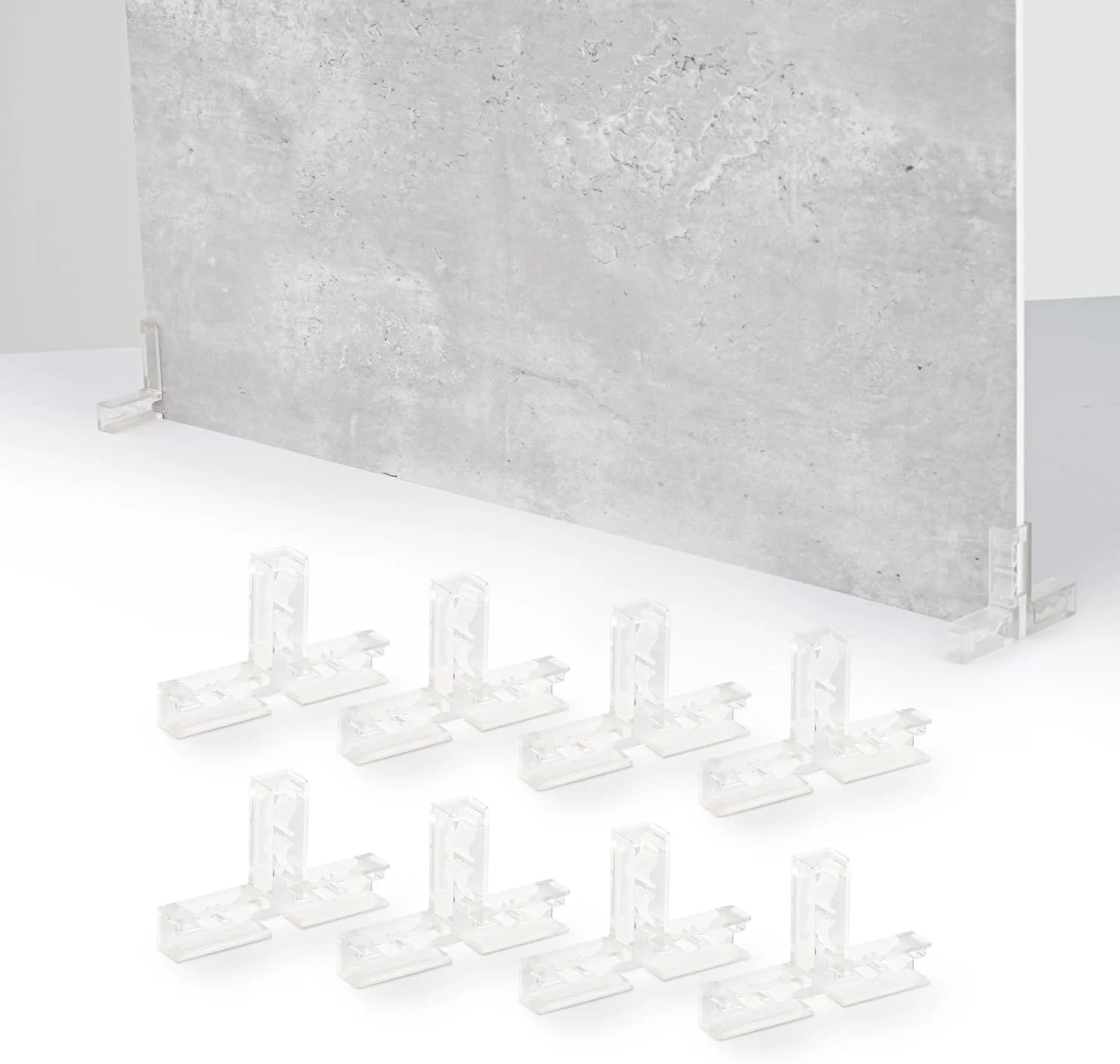 Meking 8 عدد براکت تخته پس زمینه عکس، پایه عمودی T شکل برای عکاسی محصول، پایه پس زمینه پلاستیکی سخت جهانی مناسب برای تخته های با ضخامت 4-8 میلی متر