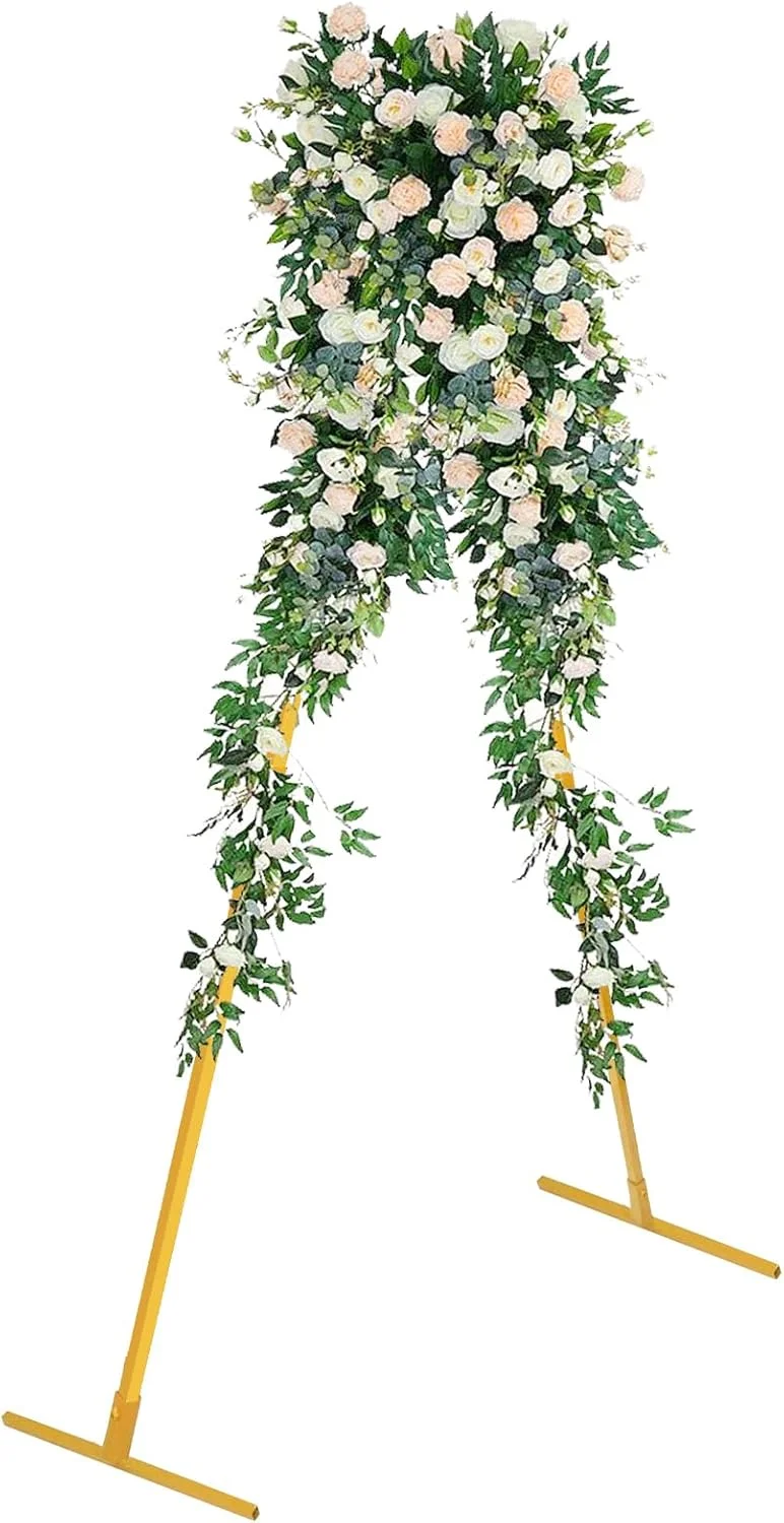 پایه پس زمینه MDEOOSKY، کیت لوله پایه پس زمینه سنگین با پایه فولادی، پایه پس زمینه مثلثی برای دکوراسیون نمایشگاه جشن تولد عروسی، 2.65x1.25 متر، طلایی پایه پس زمینه MDEOOSKY، کیت لوله پایه پس زمینه سنگین با پایه فولادی، پایه پس زمینه مثلثی برای دکوراسیون نمایشگاه جشن تولد عروسی، 2.65x1.25 متر، طلایی