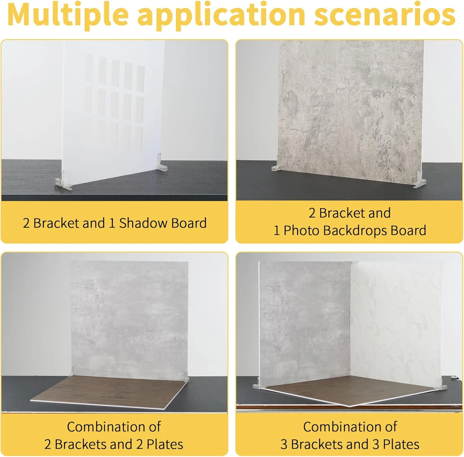 Meking 8 عدد براکت تخته پس زمینه عکس، پایه عمودی T شکل برای عکاسی محصول، پایه پس زمینه پلاستیکی سخت جهانی مناسب برای تخته های با ضخامت 4-8 میلی متر Meking 8 عدد براکت تخته پس زمینه عکس، پایه عمودی T شکل برای عکاسی محصول، پایه پس زمینه پلاستیکی سخت جهانی مناسب برای تخته های با ضخامت 4-8 میلی متر